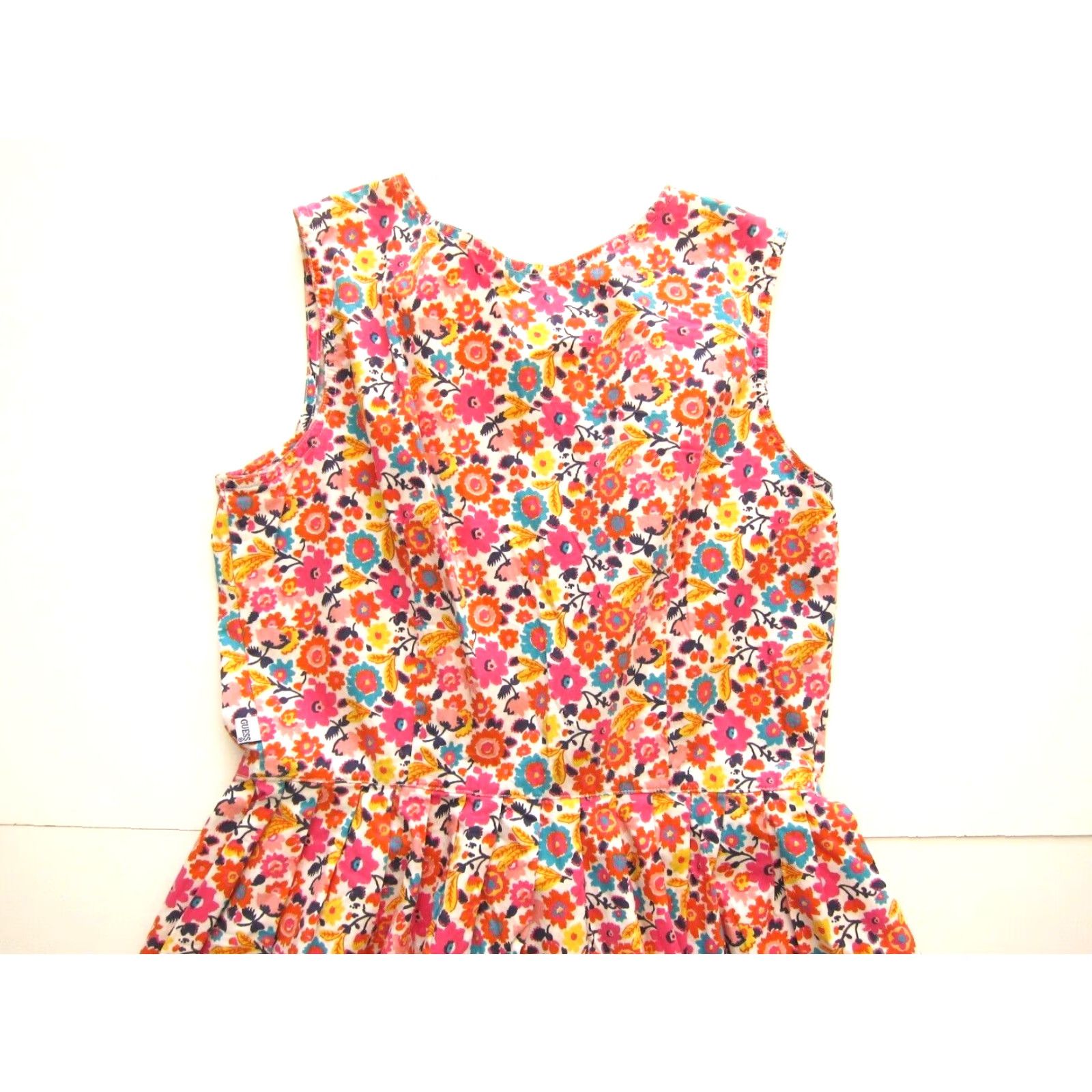Guess VINTAGE Guess 100% Cotton Pink Blue Yellow Floral Tunic Tank Summer Sun Dress Medium Size M / US 6-8 / IT 42-44 - 6 Thumbnail