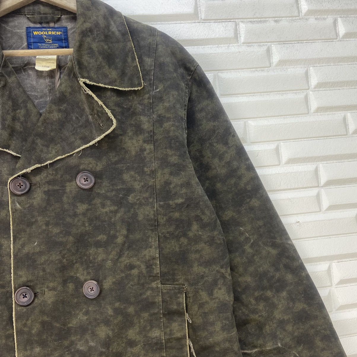 Woolrich Woolen Mills Vtg Woolrich Camouflage Distressed Double Breasted Jacket Size US M / EU 48-50 / 2 - 7 Thumbnail