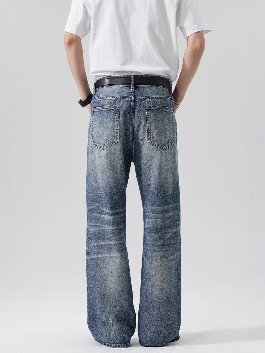 Japanese Brand American retro washed distressed whiskered jeans for men Size US 32 / EU 48 - 4 Thumbnail