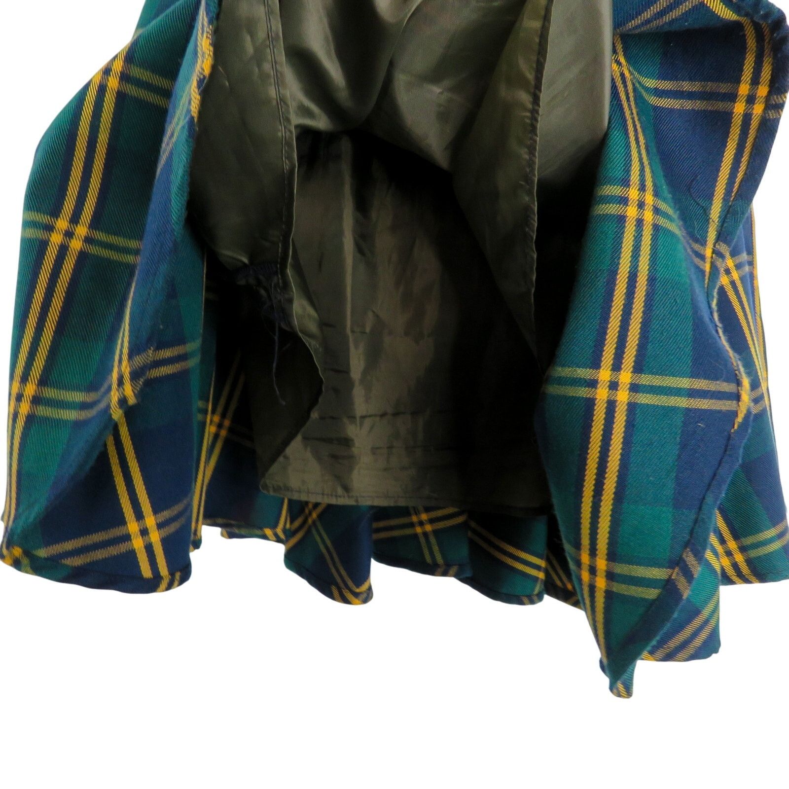 Cider Cider Navy Green & Yellow Plaid Flared Mini Skirt Preppy 30" Size 30" / US 8 / IT 44 - 4 Thumbnail