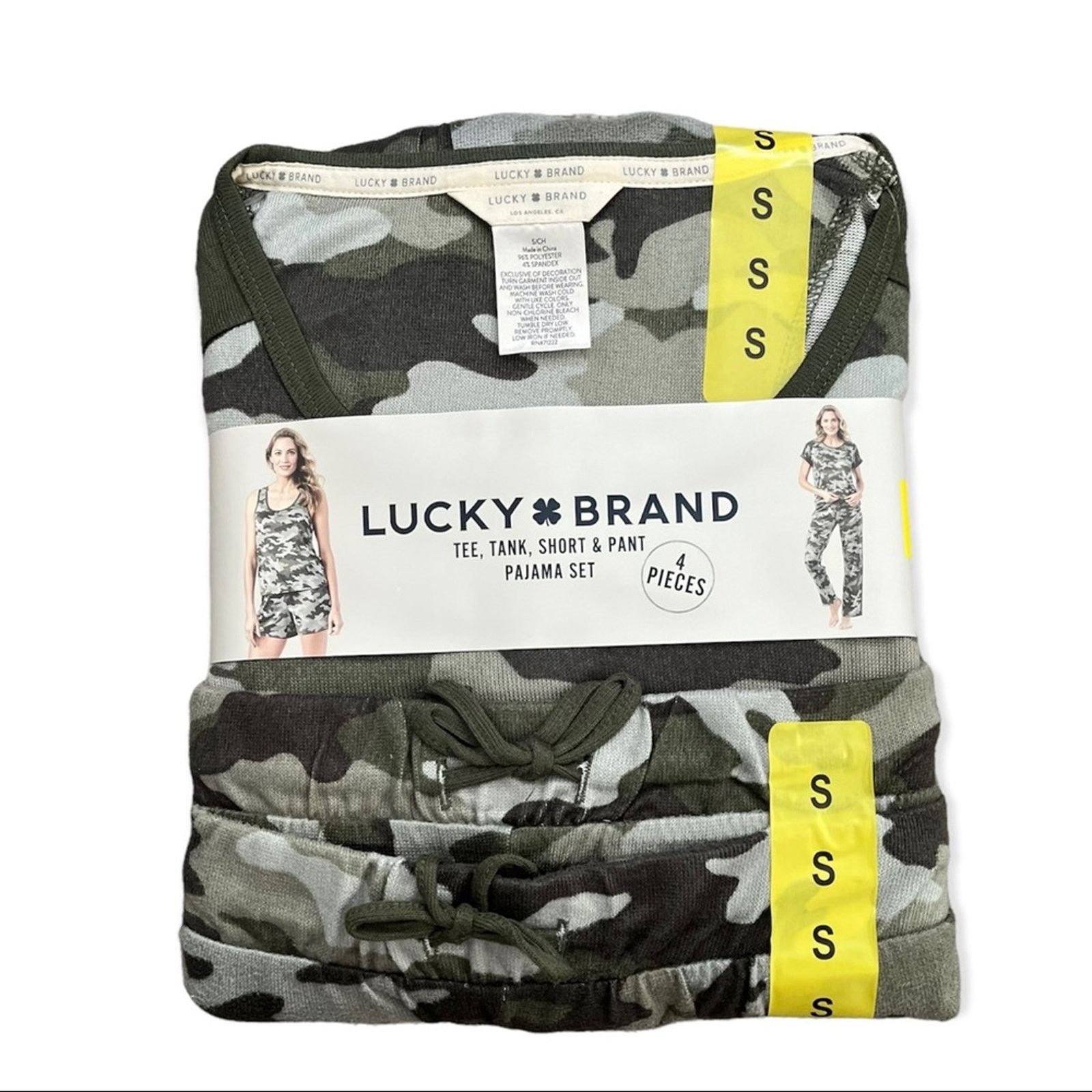 Lucky Brand NWT Lucky Brand Four-piece Camo Pajama Set, Size L Size ONE SIZE - 1 Thumbnail
