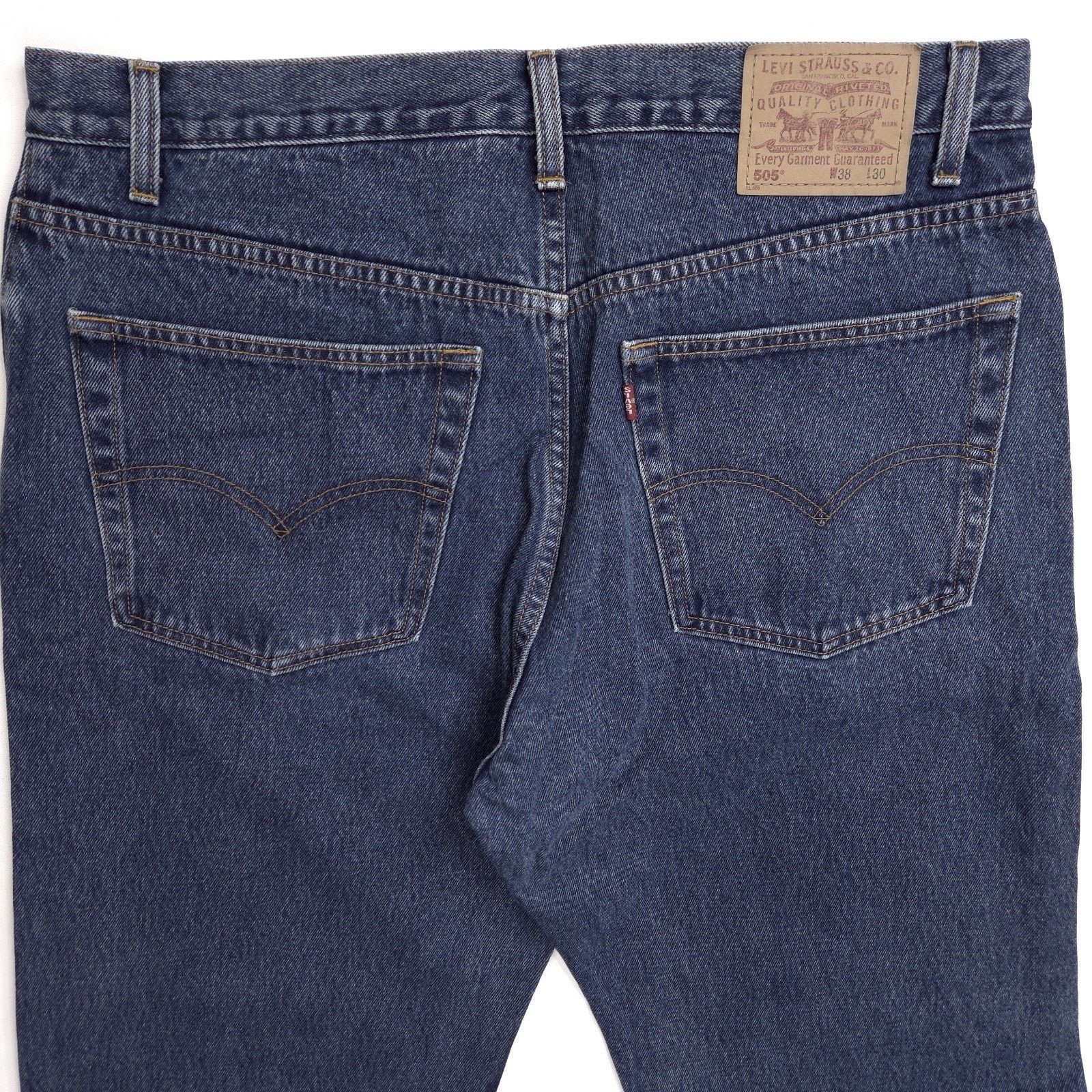 Levi's Vintage Levis 505 Jeans Mens 38x30 EUC Dark Blue Denim Retro Size US 38 / EU 54 - 8 Thumbnail