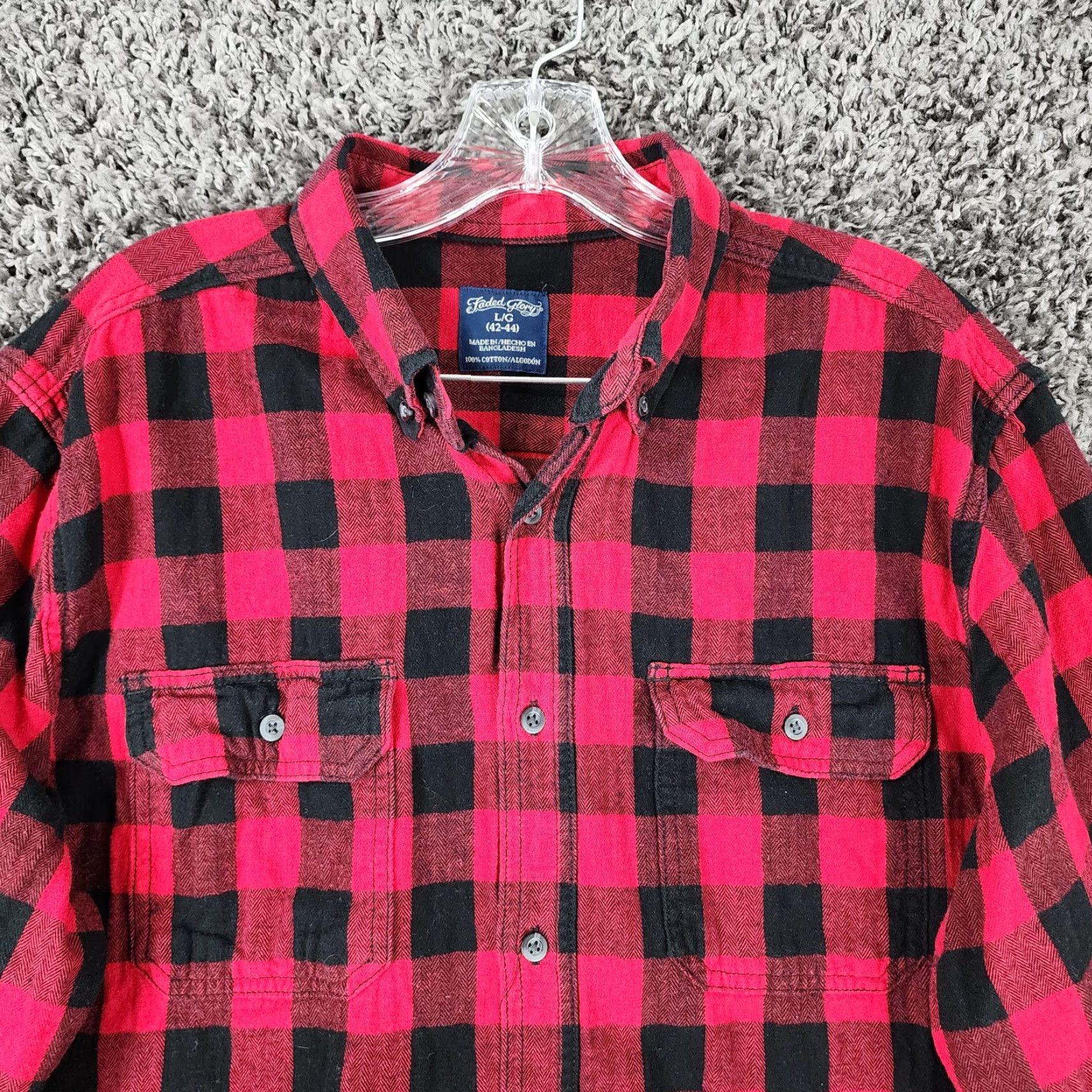 Faded Glory VINTAGE Faded Glory Buffalo Check Flannel Shirt Long Sleeve Size L Men's Red Buffalo Plaid Button-Up Size US L / EU 52-54 / 3 - 3 Thumbnail
