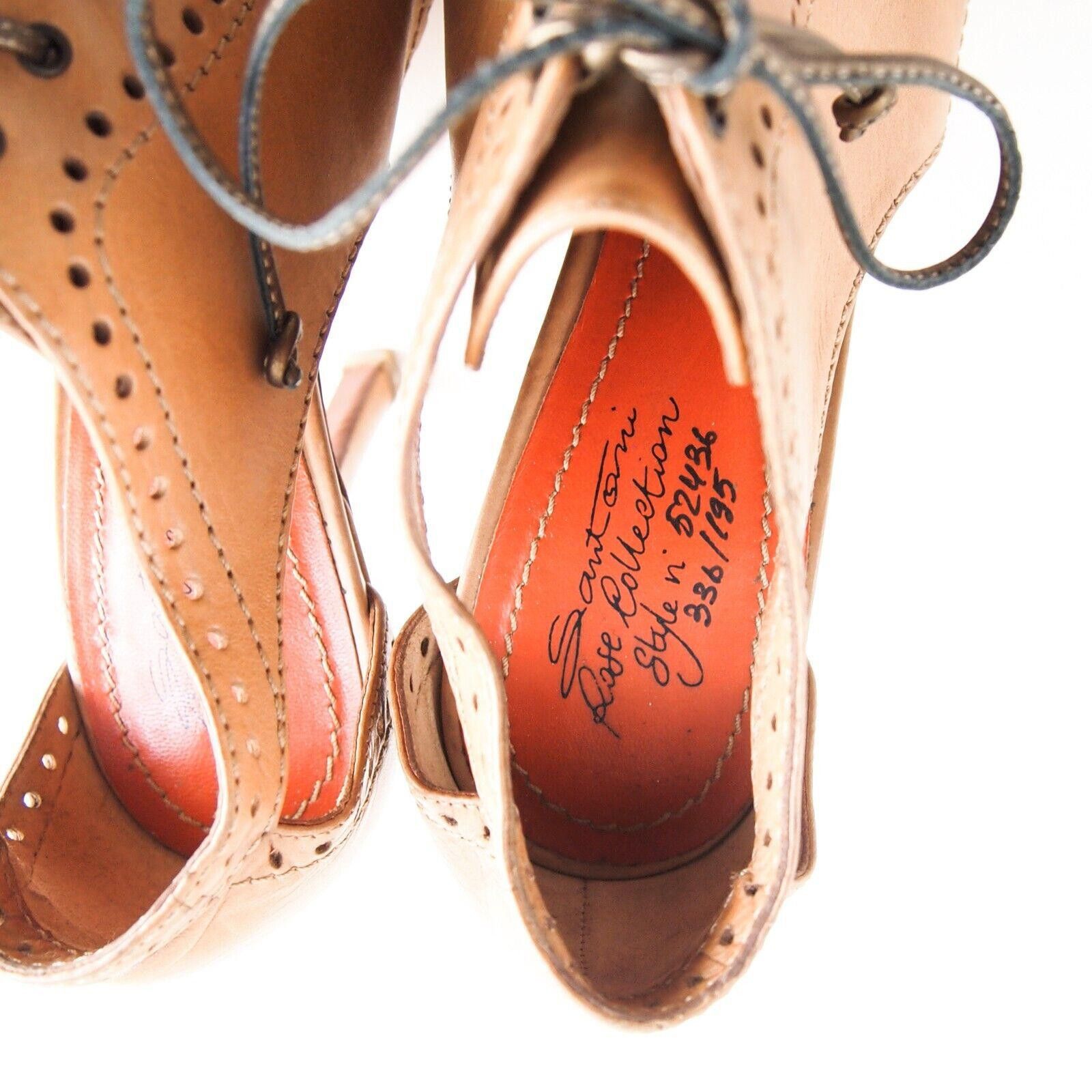 Santoni Santoni Rose Collection Open Toe Booties Tan EU 36 US 6 Size US 6 / IT 36 - 4 Thumbnail