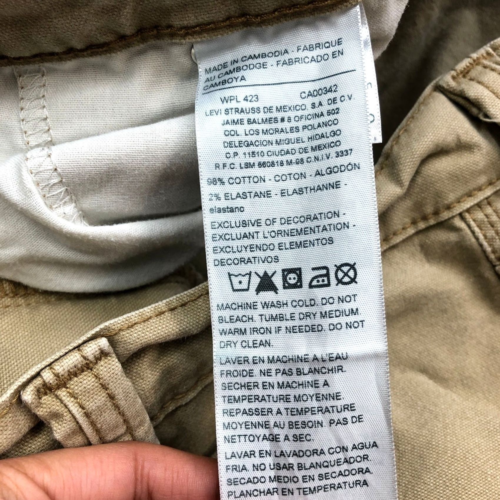 Levi's Signature By Levi's Carpenter Cargo Hiking Pants Mens 38x30 Brown Size US 38 / EU 54 - 7 Thumbnail