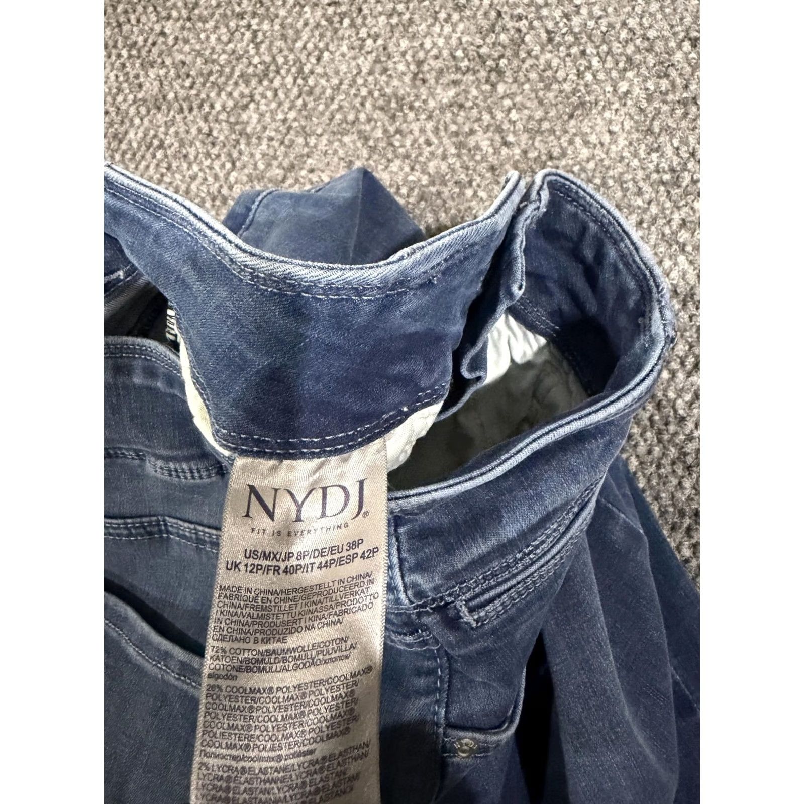 NYDJ NYDJ Jeans Womens 8P Petite Blue Wide-Leg Crop Lift Tuck Stretch Denim Coolmax Size 30" / US 8 / IT 44 - 6 Thumbnail