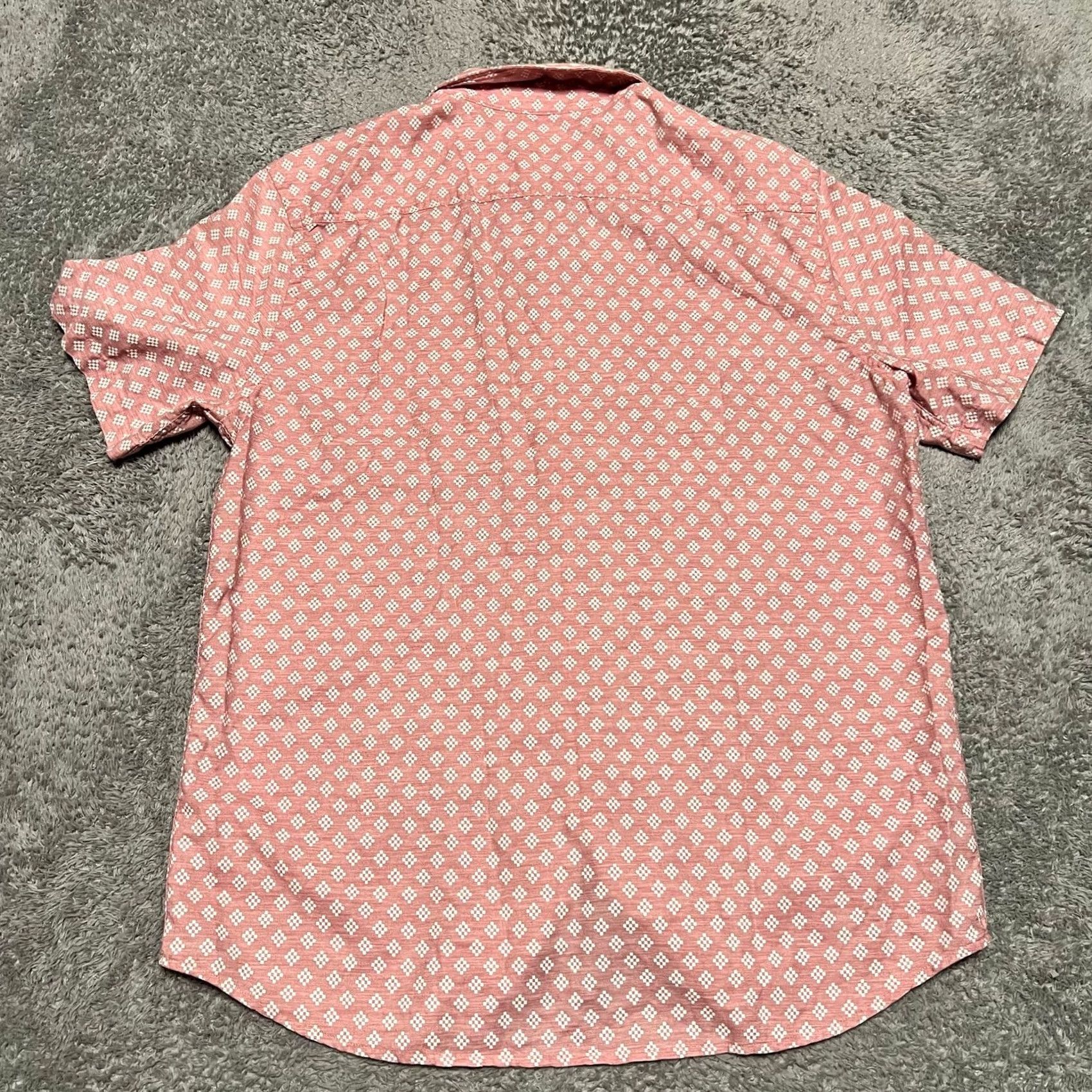 Faherty Faherty Playa Shirt Large Pink Stretch Organic Cotton Button Short Sleeve Mens Size US L / EU 52-54 / 3 - 4 Thumbnail