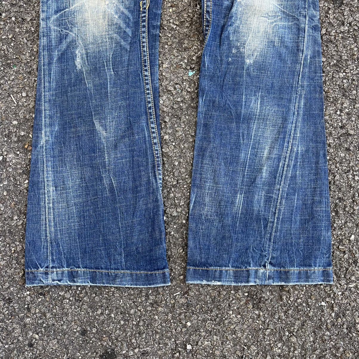Hysteric Glamour Flared Lolita Jeans Clawmark Distressed Faded Denim Pants Size US 34 / EU 50 - 2 Thumbnail