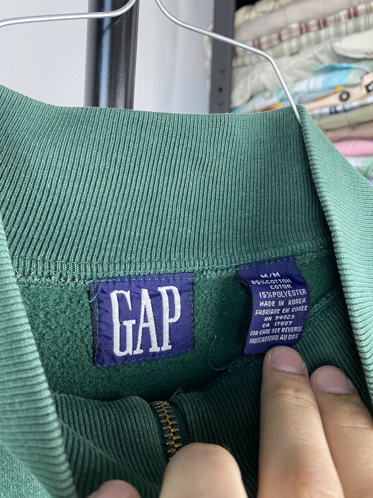 Gap × Vintage 90s🔥Oversized Gap 1/3 Zip Sweatshirt Faded Gothic Punk emo Size US M / EU 48-50 / 2 - 3 Thumbnail