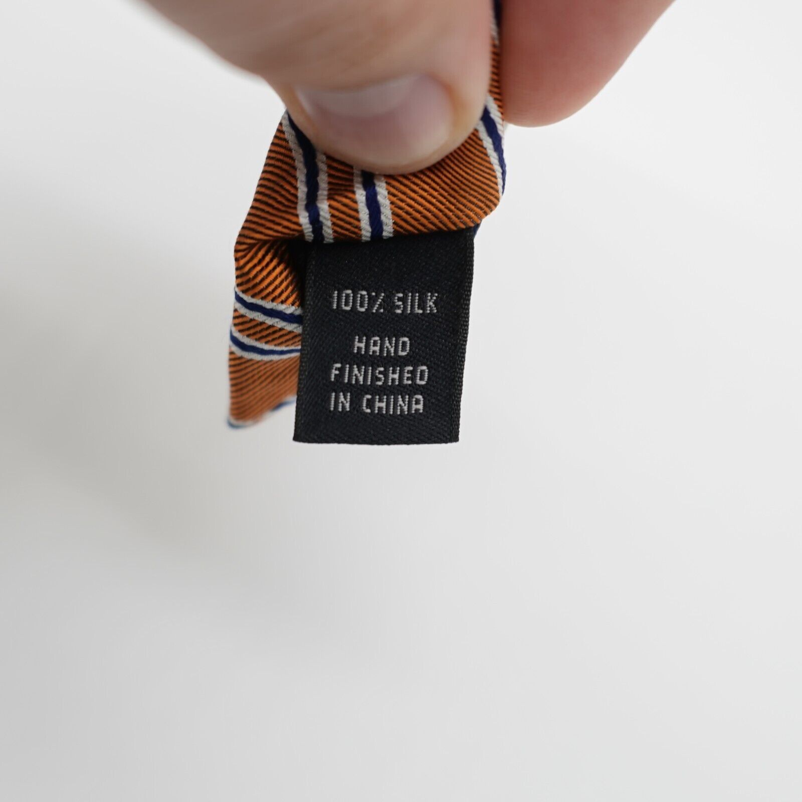 Jos. A. Bank Jos A Bank Executive Orange Blue Striped Woven Silk Tie Size ONE SIZE - 4 Thumbnail