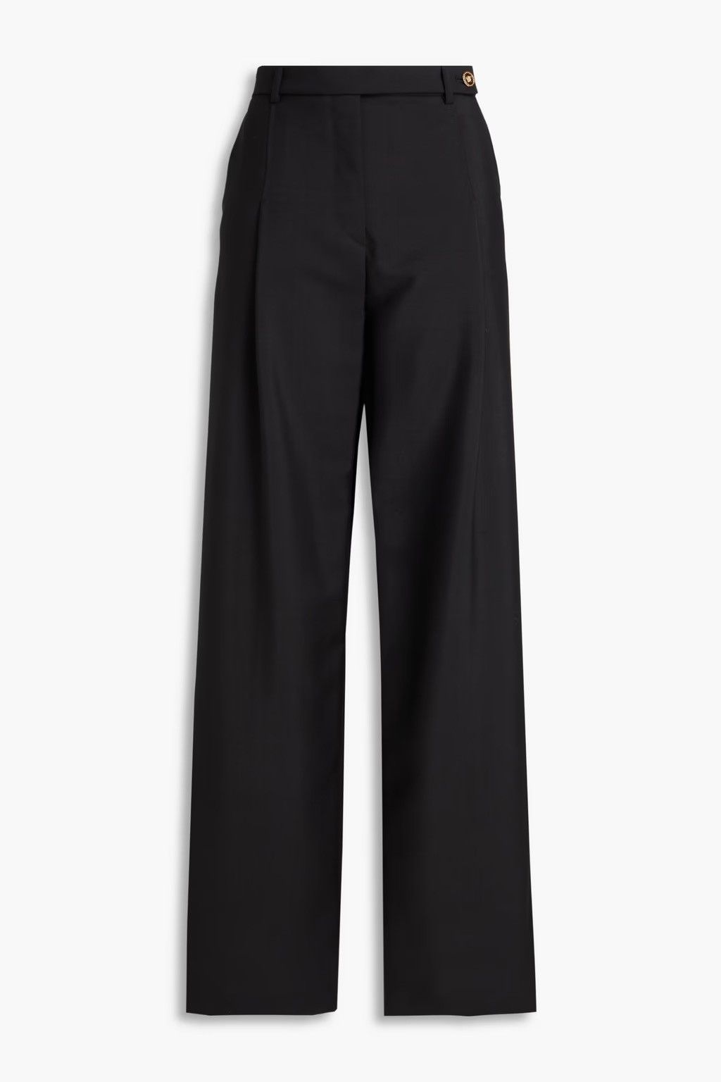Versace 🔥 VERSACE Wide Leg Wool Blend Black Pants Trousers Size 26" / US 2 / IT 38 - 1 Thumbnail