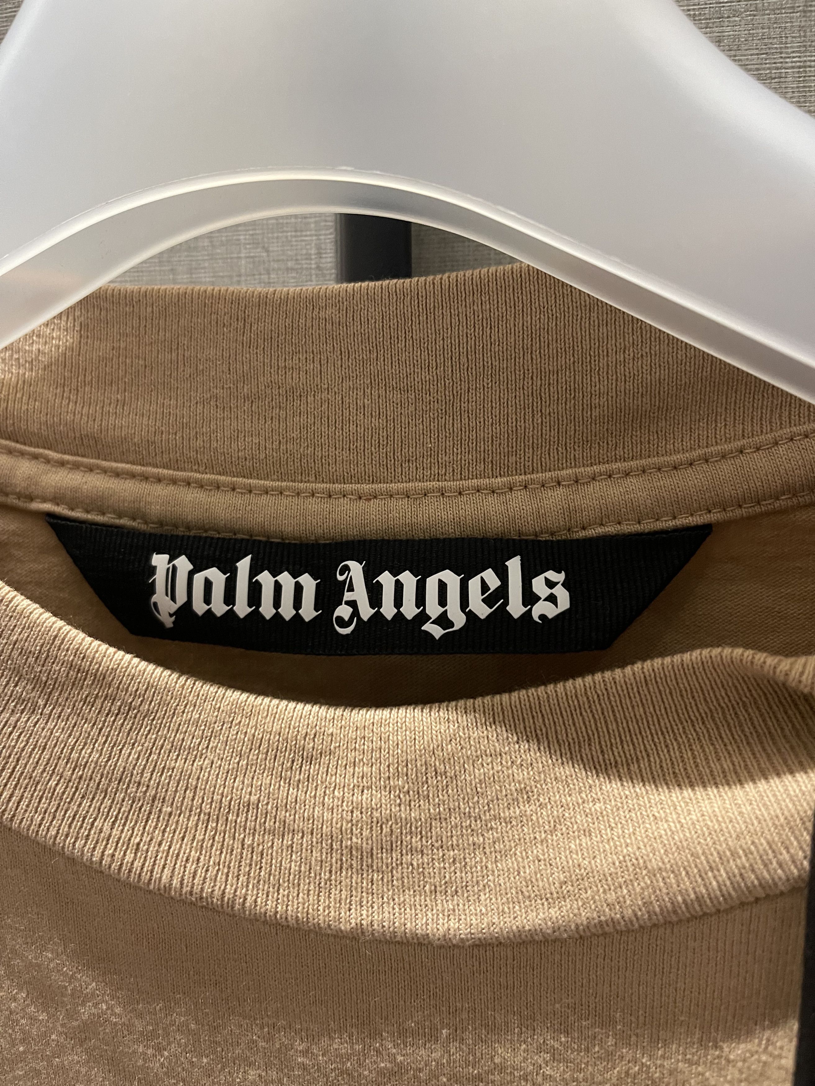 Palm Angels Palm Angels Go Reverse Logo Tee Beige Size US L / EU 52-54 / 3 - 3 Thumbnail
