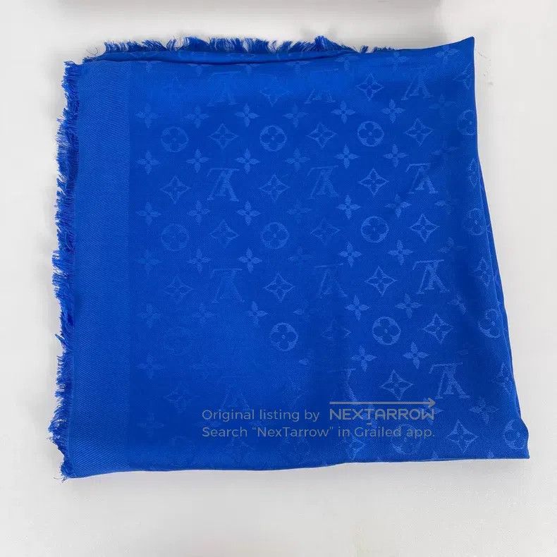 Louis Vuitton Louis Vuitton Dark blue full print presbyopia logo satin t Size ONE SIZE - 3 Thumbnail