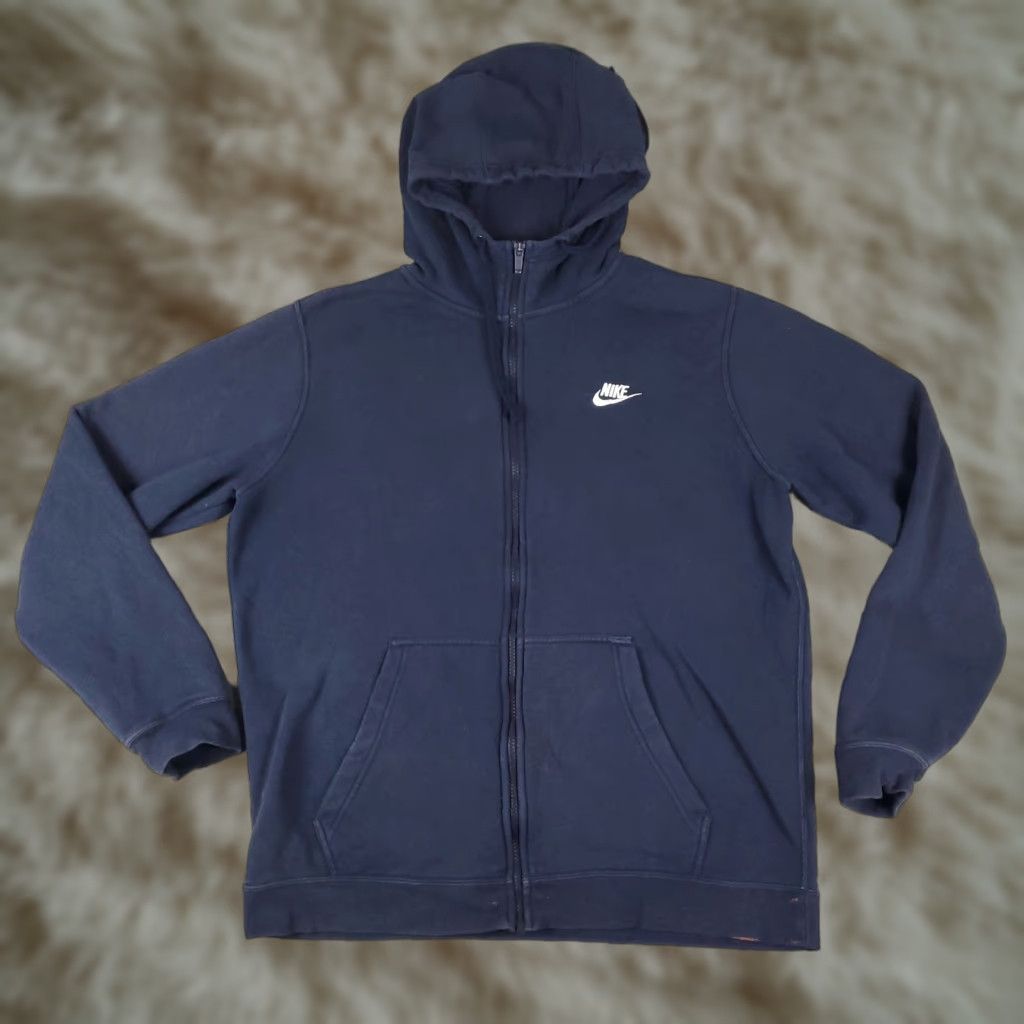 Nike Nike Hoodie Mens Large Blue Swoosh Casual Pullover Sweatshirt *STAINED* Size US L / EU 52-54 / 3 - 1 Thumbnail