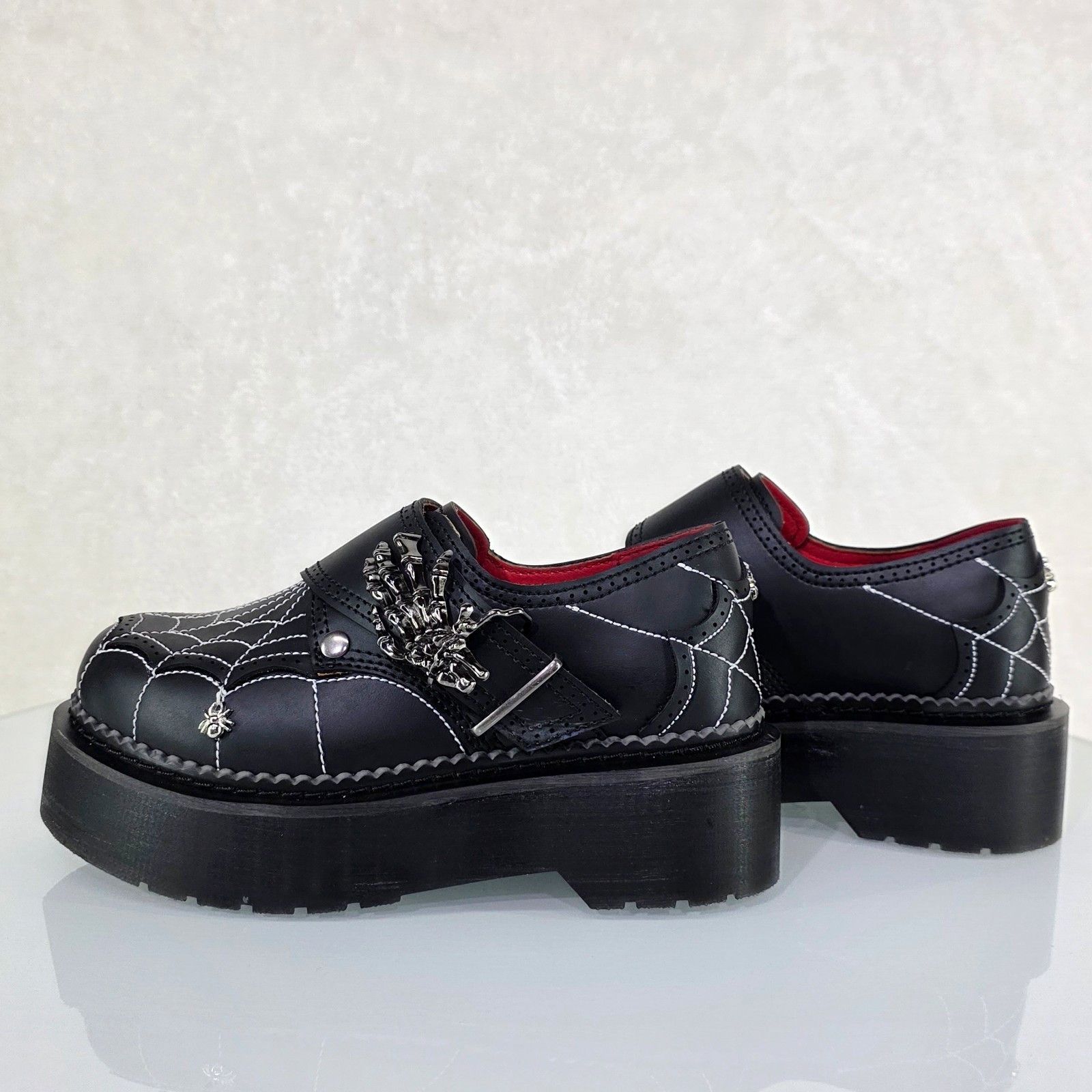 Other Rebel Goth Punk Oxford Shoes Spider Charms Web Stitching Cry Size US 9 / IT 39 - 5 Thumbnail