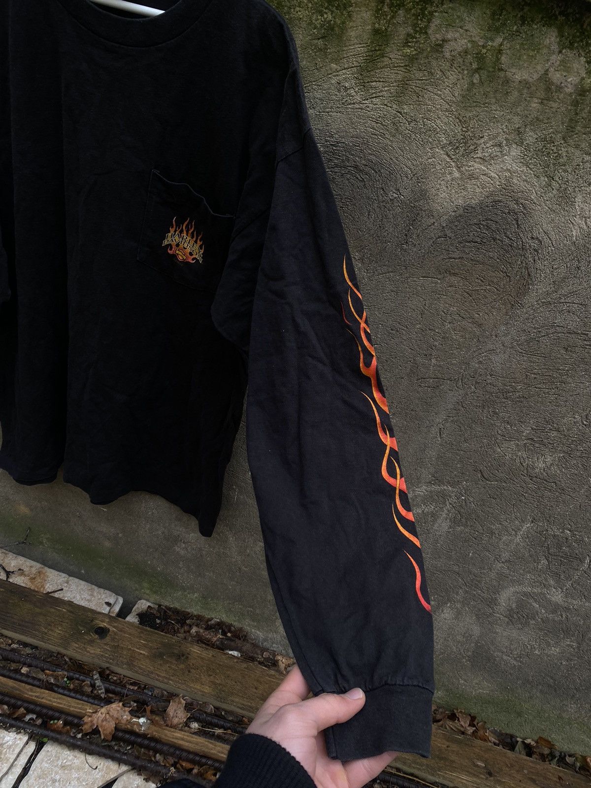 Harley Davidson × Vintage Vintage Harley-Davidson Flame Sleeves 2000 Longsleeve Size US XL / EU 56 / 4 - 7 Thumbnail