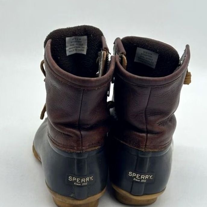 Sperry Sperry Saltwater Duck Boots Womens 9M Leather Waterproof Rubber Lace Up Ankle Bootie Brown Size US 9 / IT 39 - 2 Thumbnail