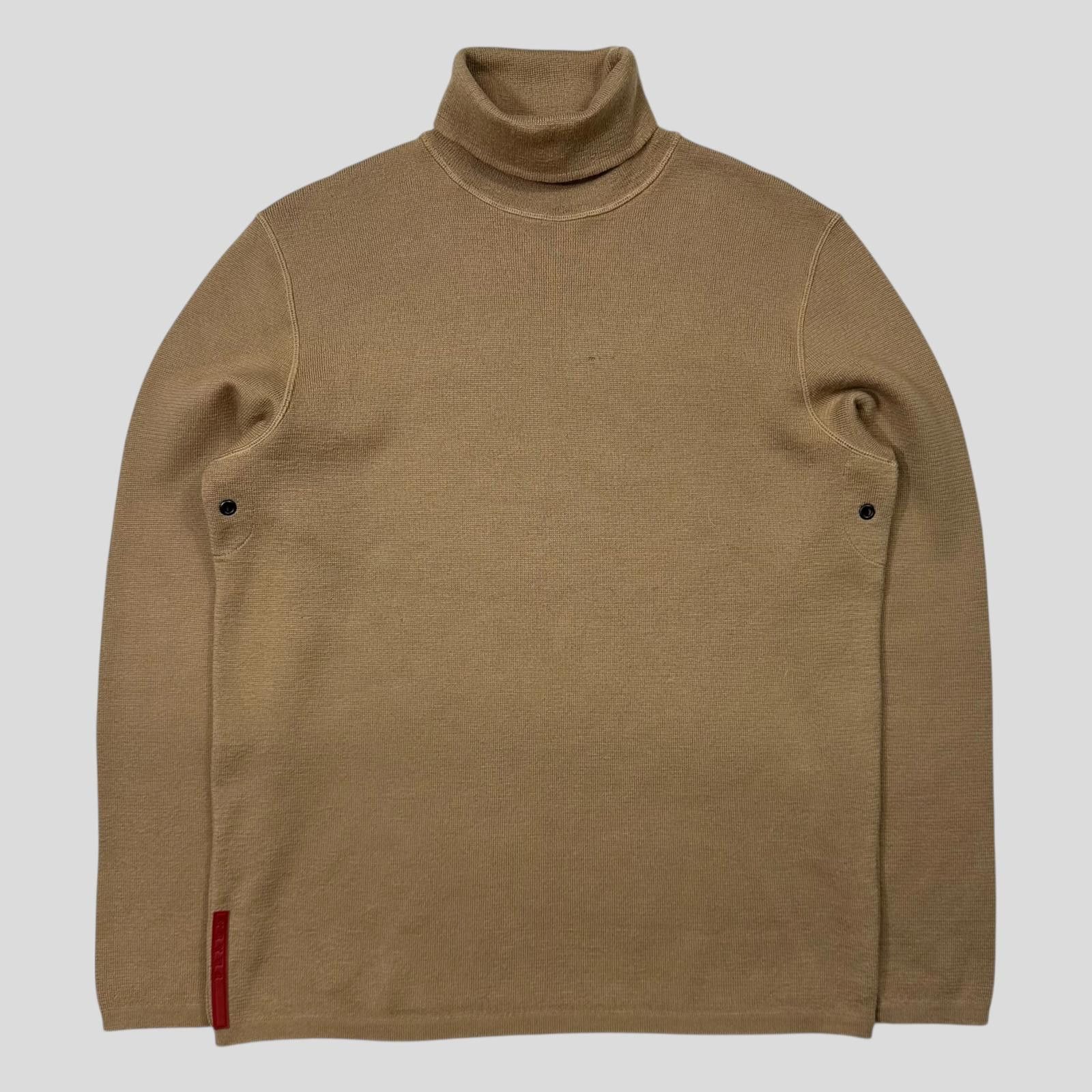 Prada Prada Sport 00’s Ventilated Roll-neck Camel Knit Jumper IT48 Size US M / EU 48-50 / 2 - 1 Thumbnail