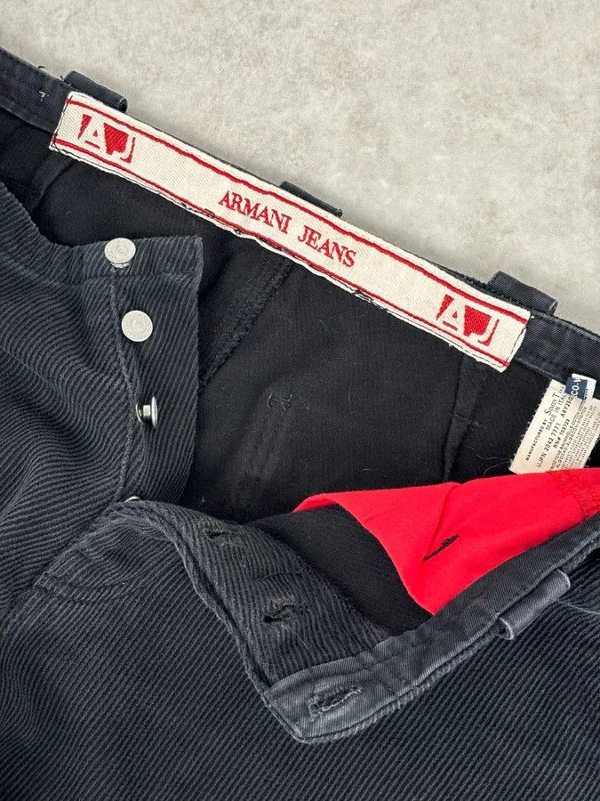 Armani AW2005 Armani Black Corduroy Cargo Wide-Leg Pants Size US 34 / EU 50 - 9 Thumbnail