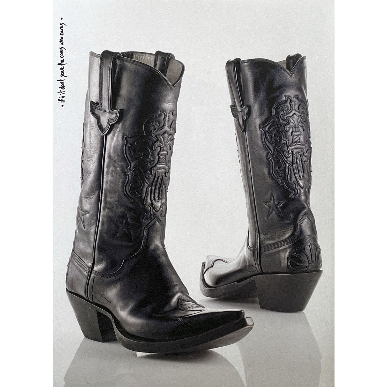 Chrome Hearts × Vintage Chrome Hearts western Cowboy boots Poster framed 9x11 Size ONE SIZE - 2 Thumbnail