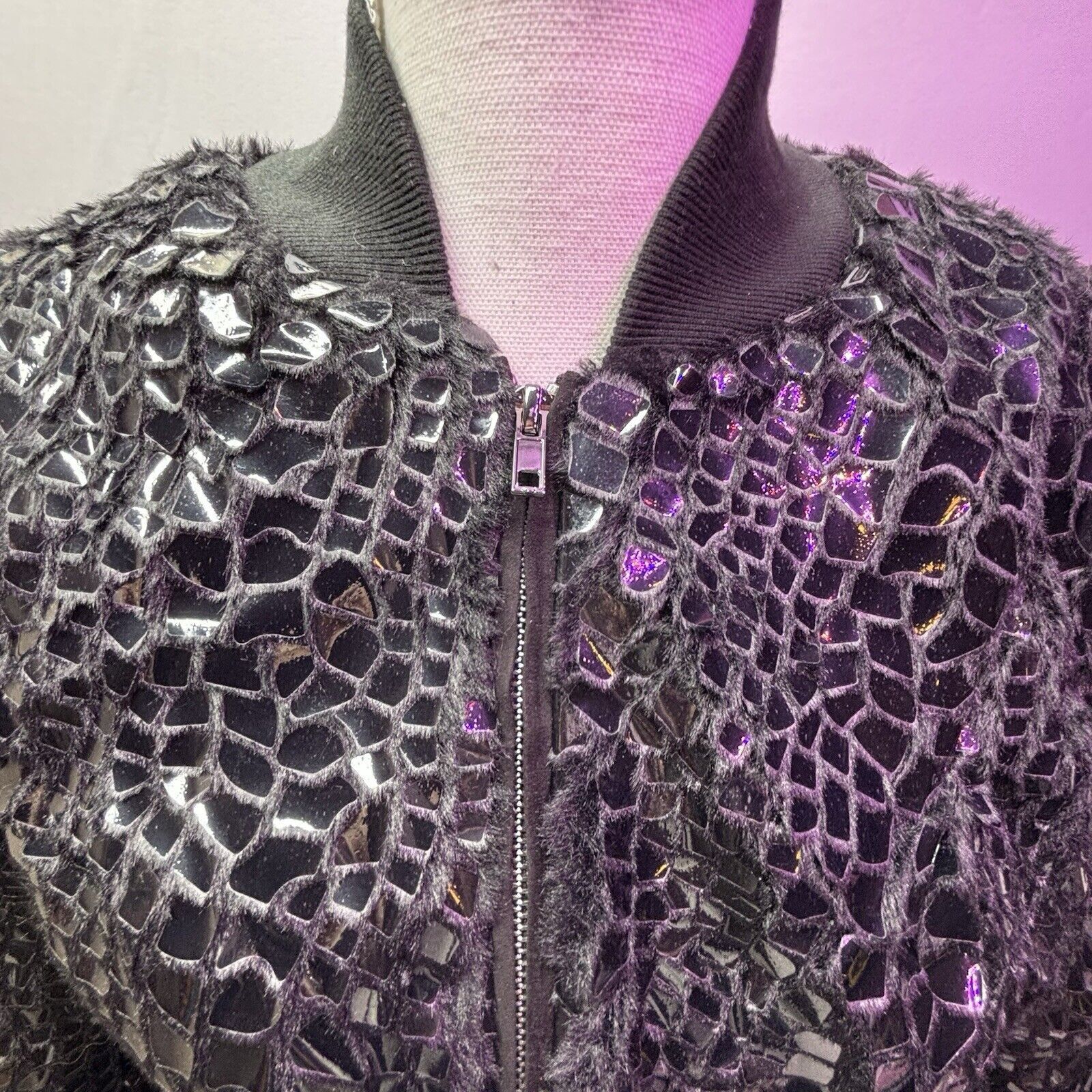 & Other Stories Furious Fur Jacket Bomber Jacket Black Women's Medium Size M / US 6-8 / IT 42-44 - 3 Thumbnail