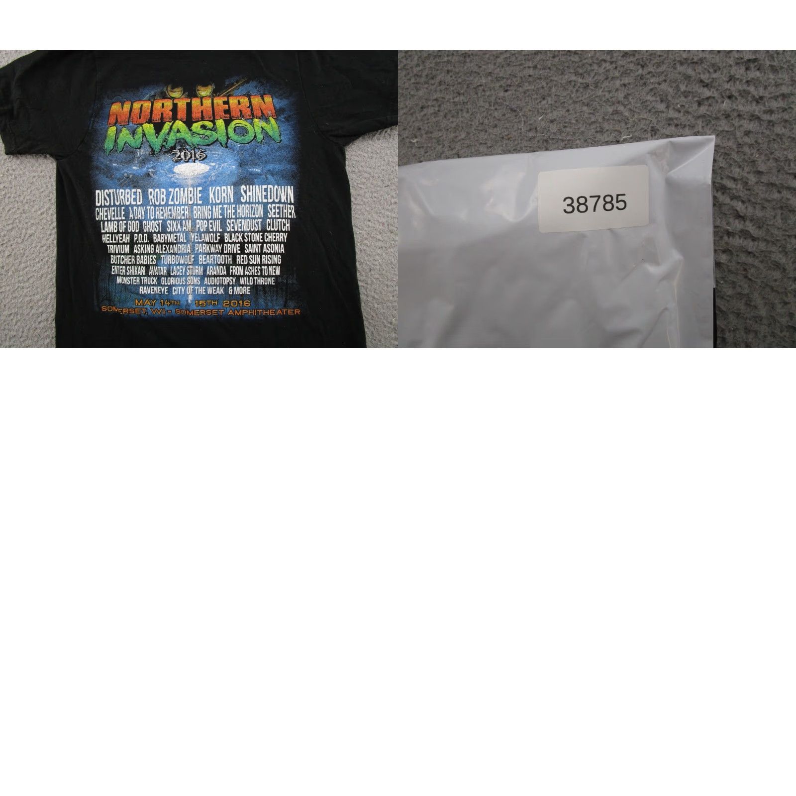 Vintage VINTAGE Northern Invasion Shirt Mens SZ S Black 2016 Festival Disturbed Korn Rob Zombie Size US S / EU 44-46 / 1 - 8 Thumbnail