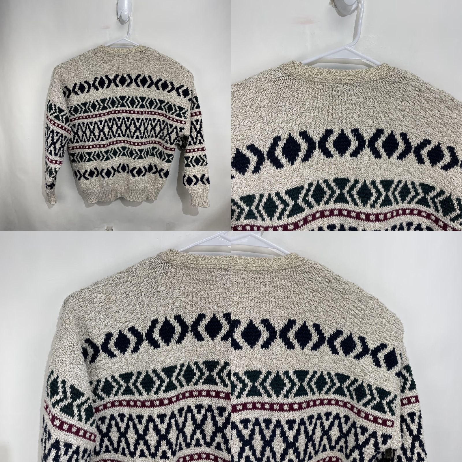 Harmony VINTAGE Lake Harmony Cardigan Sweater Men XL Knit Open Geometric USA 80s-90s Size US XL / EU 56 / 4 - 9 Thumbnail