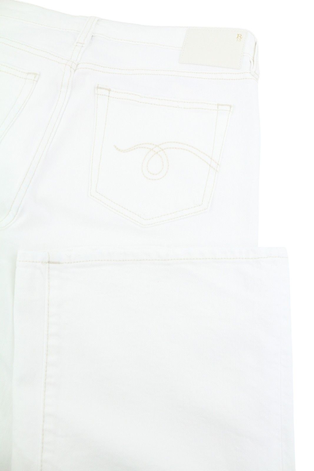 R13 BOY FLARE 31 Aerin White Stretch Zip Fly Denim Jeans 87162 Size 31" - 6 Thumbnail