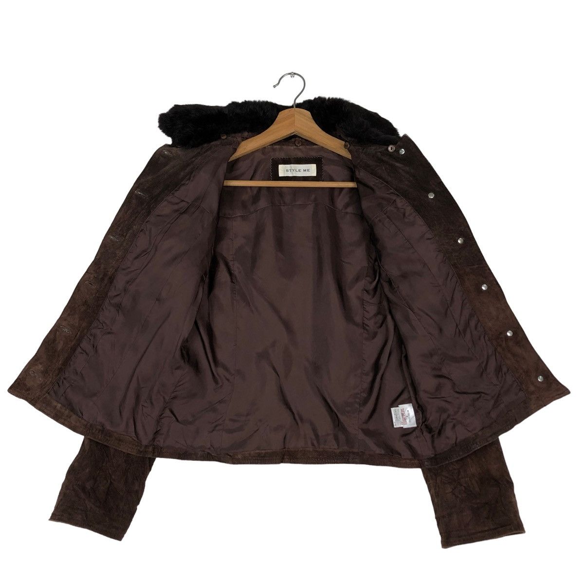 Japanese Brand VINTAGE CROPPED BIKER JACKET STYLE ME JAPAN MINK FUR COLLAR Size M / US 6-8 / IT 42-44 - 13 Thumbnail