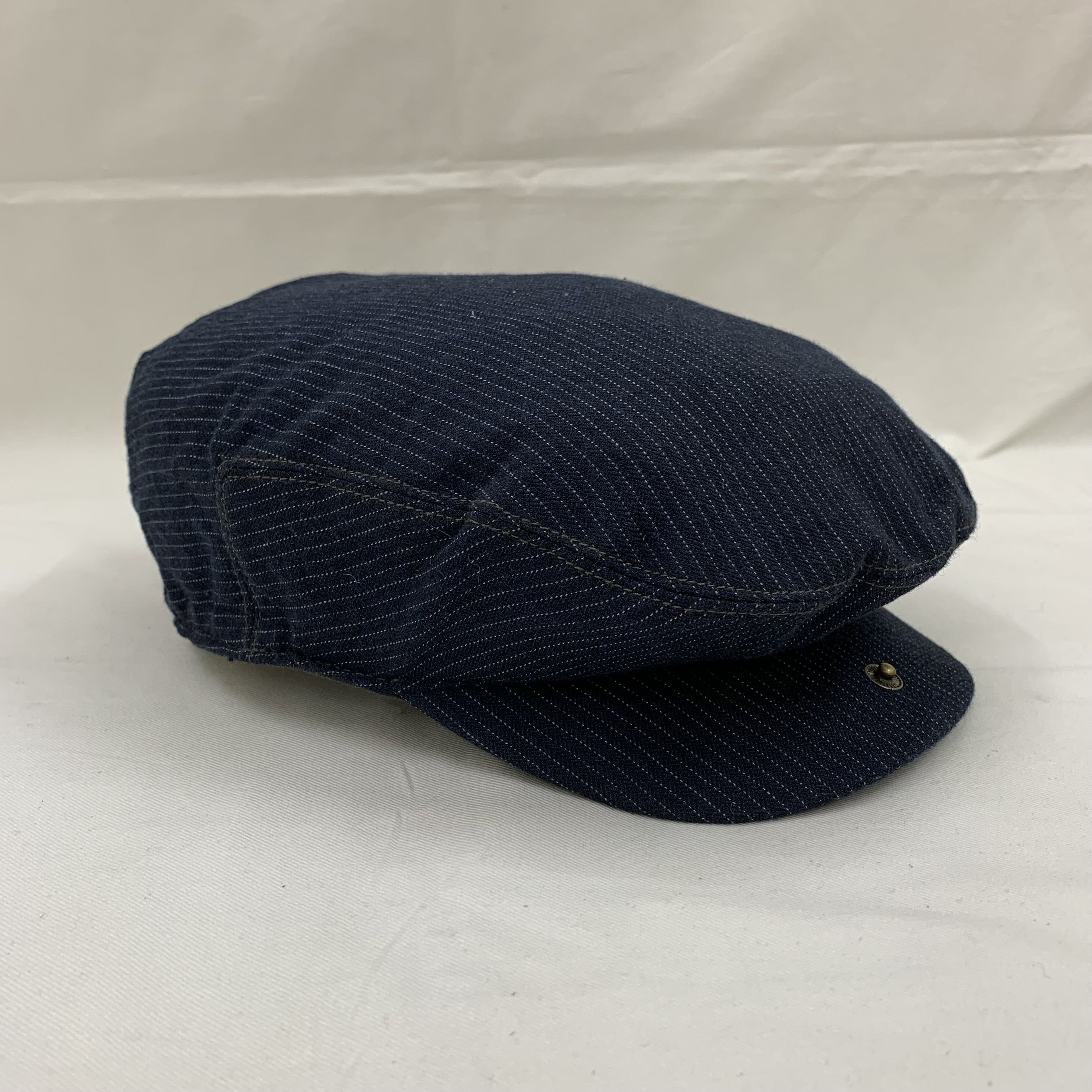 RRL Ralph Lauren × Ralph Lauren Double RL Striped Twill Driver's Cap RRL Newsboy Hat LARGE Size ONE SIZE - 5 Thumbnail