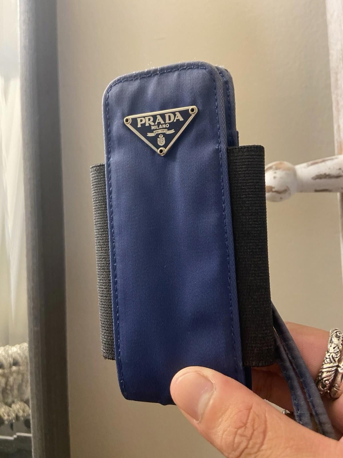 Prada Prada Blue Nylon Cigarette Case Cosmetic Pouch W Strap, Good Size ONE SIZE - 2 Thumbnail