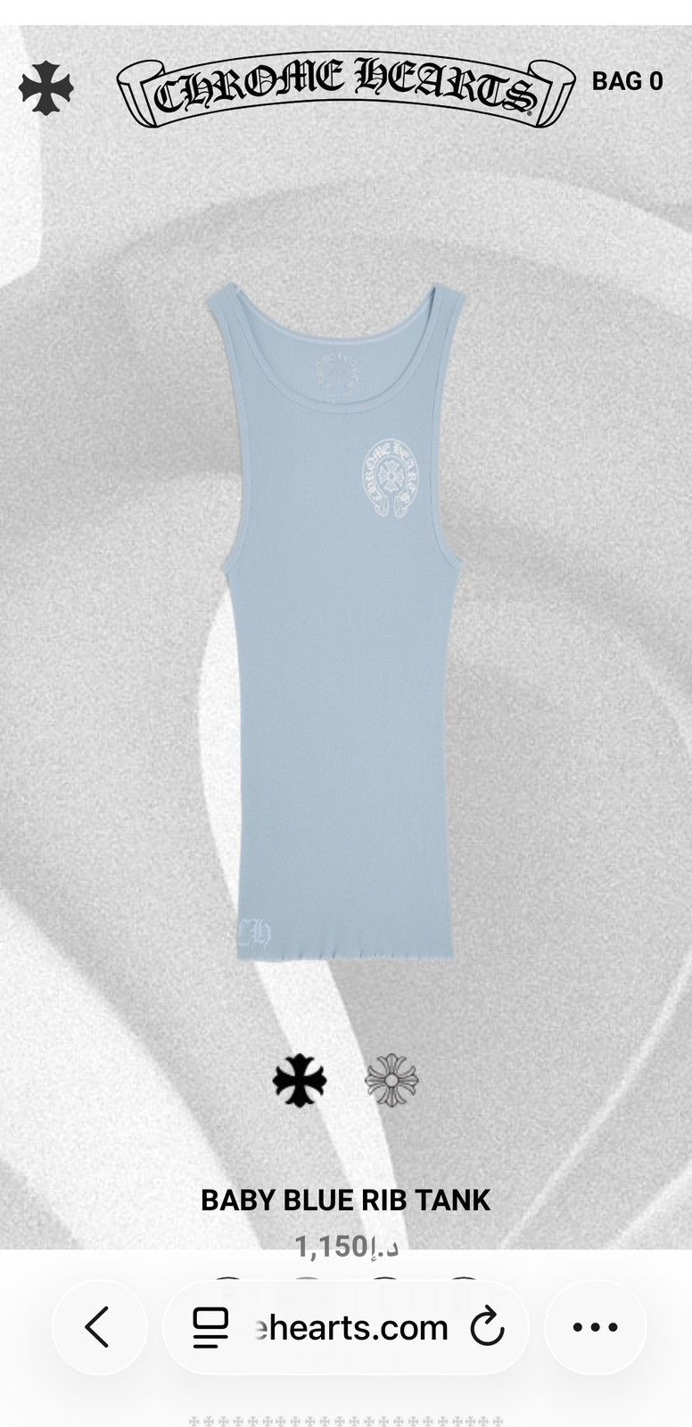 Chrome Hearts CHROME HEARTS BABY BLUE TANK TOP XL 🚫READ DESCRIPTION🚫 Size US XL / EU 56 / 4 - 17 Thumbnail