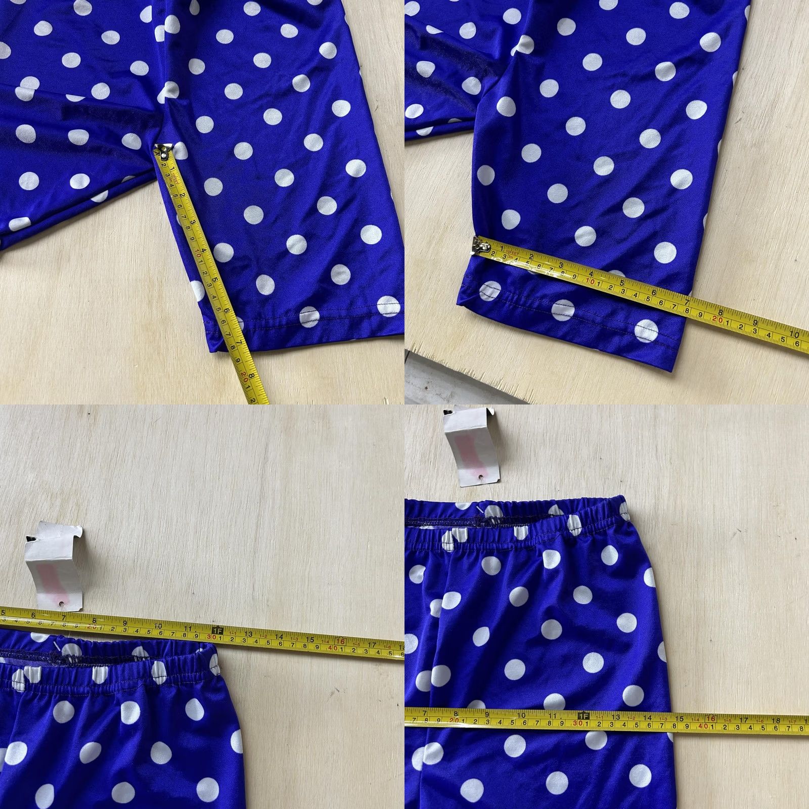 Vintage Lycra Womens Medium Blue Polka Dot Biker Shorts Stretch Pull On Activewear USA Size 32" / US 10 / IT 46 - 8 Thumbnail