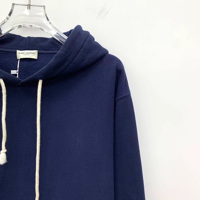 Saint Laurent Paris Saint Laurent Paris Dark blue logo embroidered cotton hood Size US S / EU 44-46 / 1 - 3 Thumbnail