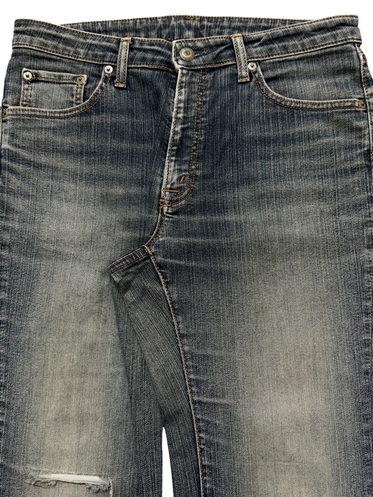 KMRii Vintage Y2K Japanese Brand Faded Wash Distress Straight Leg Size US 31 - 3 Thumbnail