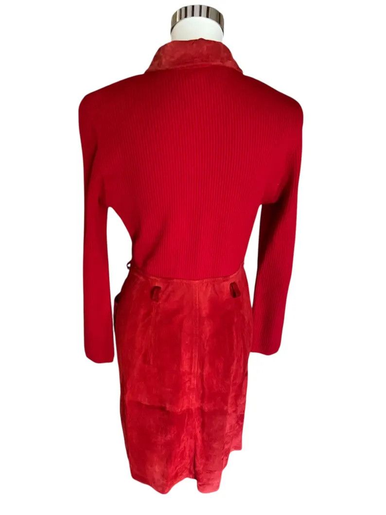 Escada Red Vintage Escada Leather Dress Size S / US 4 / IT 40 - 5 Thumbnail
