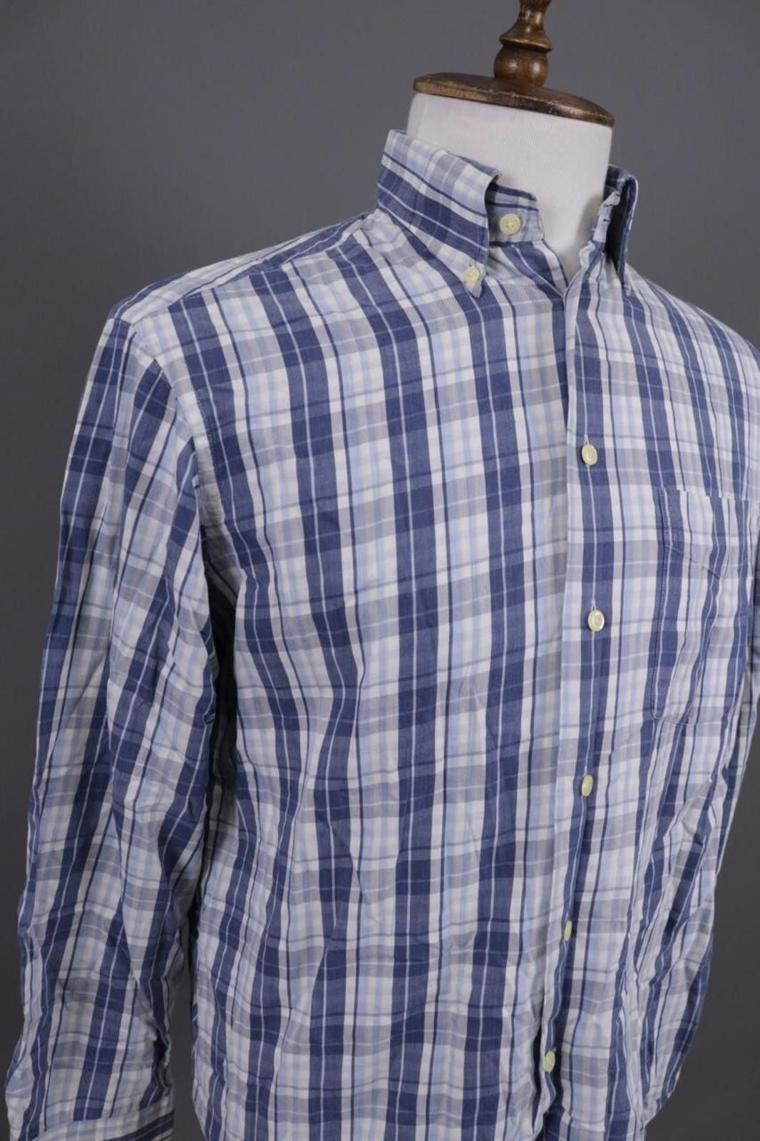Designer Burberry London Blue Check Button Down Shirt Size 39 Size US M / EU 48-50 / 2 - 6 Thumbnail