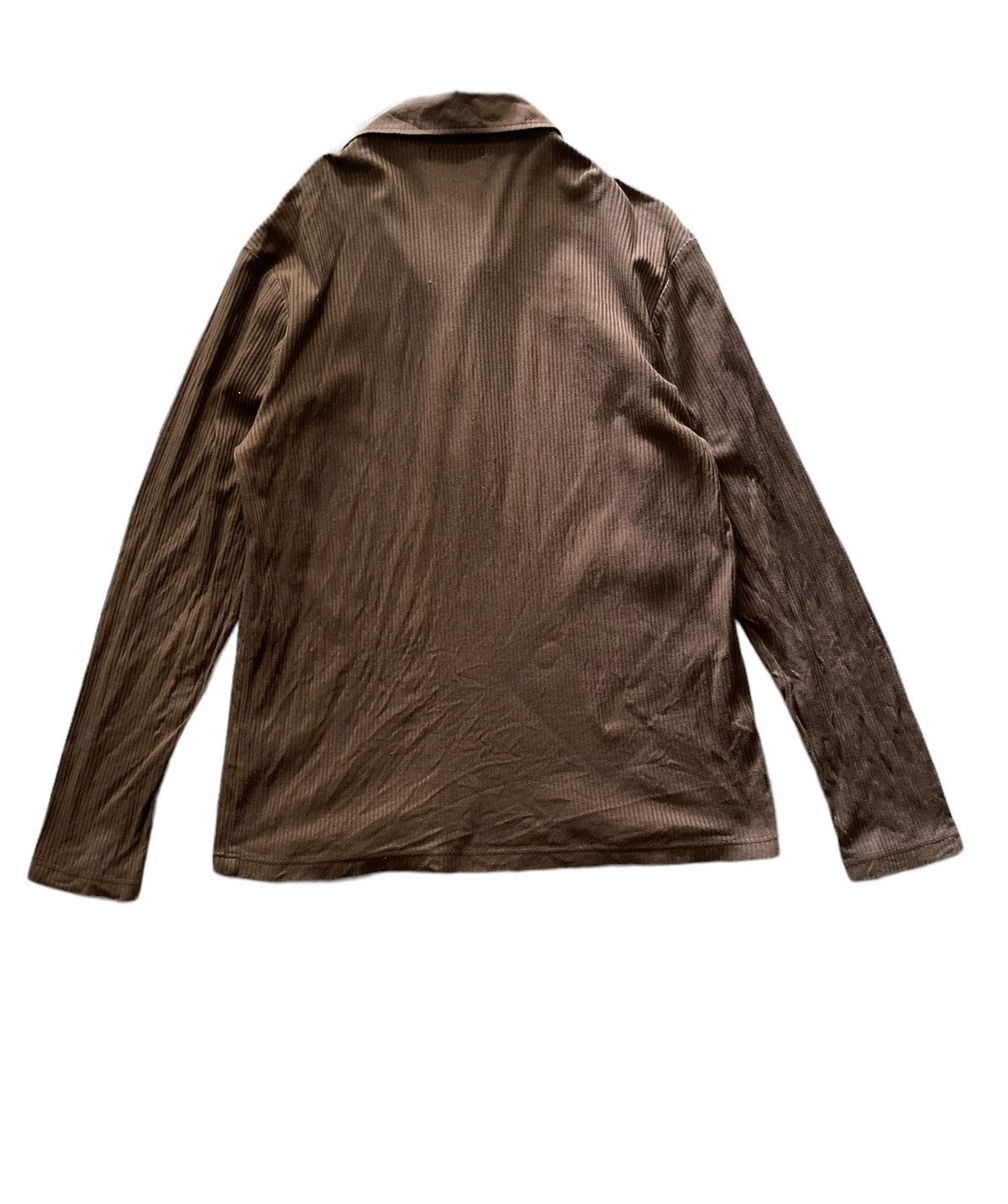 Japanese Brand × Yohji Yamamoto Inéd Homme Ribbed Gauze Knit Longsleeve Unisex Polo Size US M / EU 48-50 / 2 - 2 Thumbnail