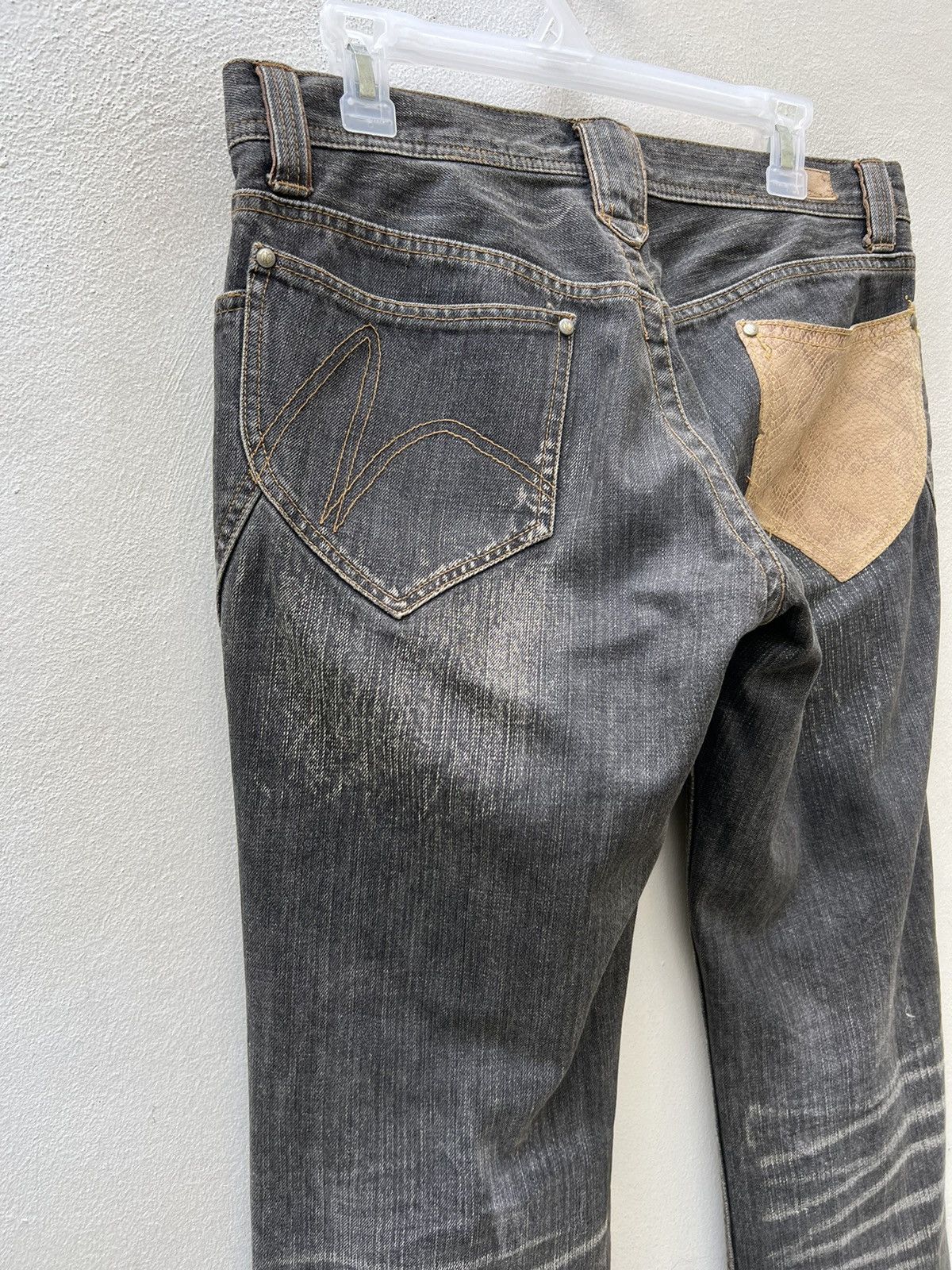 Nicole Club Vintage Nicole Club Faded Black Hybrid Denim Wide Leg Jeans Size US 30 / EU 46 - 15 Thumbnail
