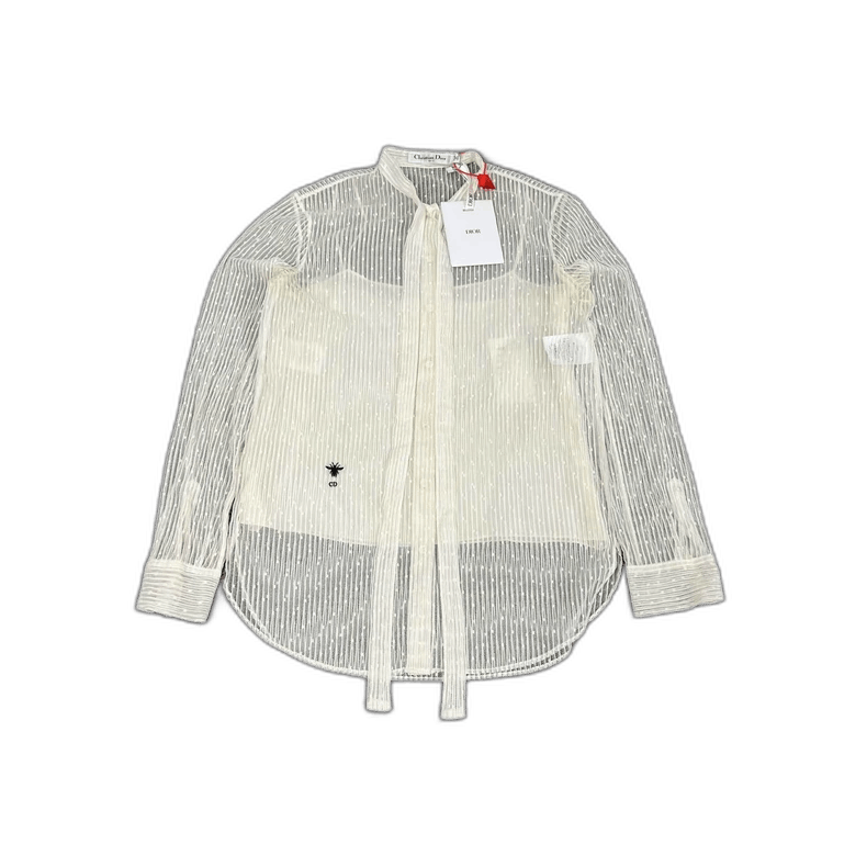 Dior Dior Embroidered Mesh Shirt with Bee Design Size S / US 4 / IT 40 - 1 Thumbnail