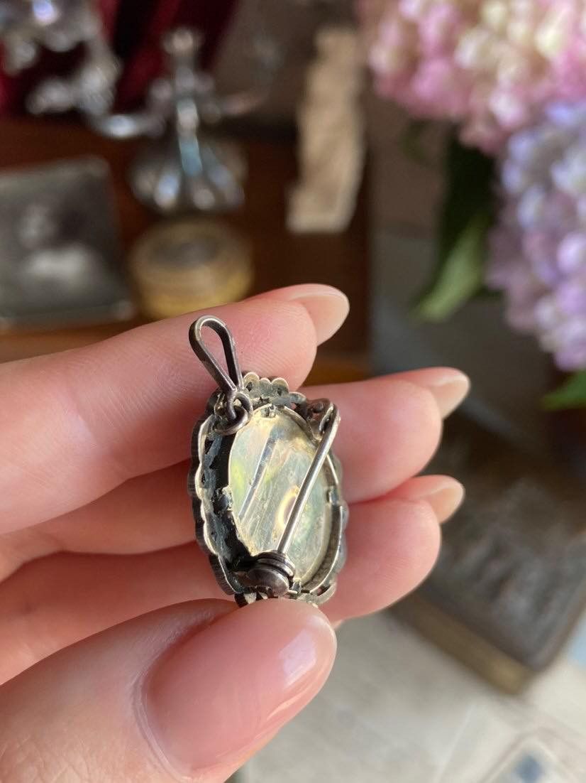 Jewelry × Vintage Vintage Silver 800 Pendant Brooch mini Portrait Signed Italy Size ONE SIZE - 5 Thumbnail