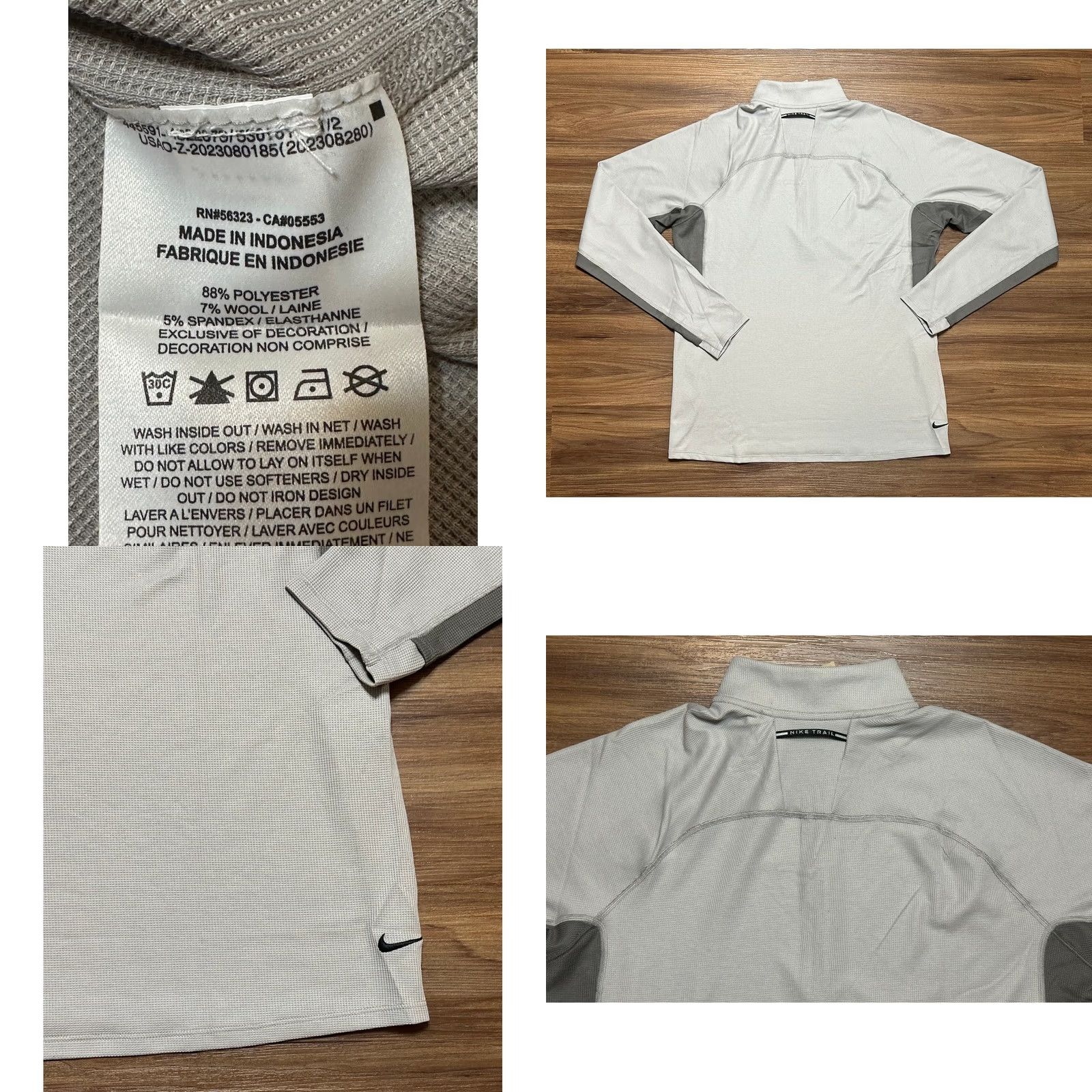 Nike Nike Trail Dri-FIT Half Zip Pullover Shirt Gray Men's M Size US M / EU 48-50 / 2 - 8 Thumbnail