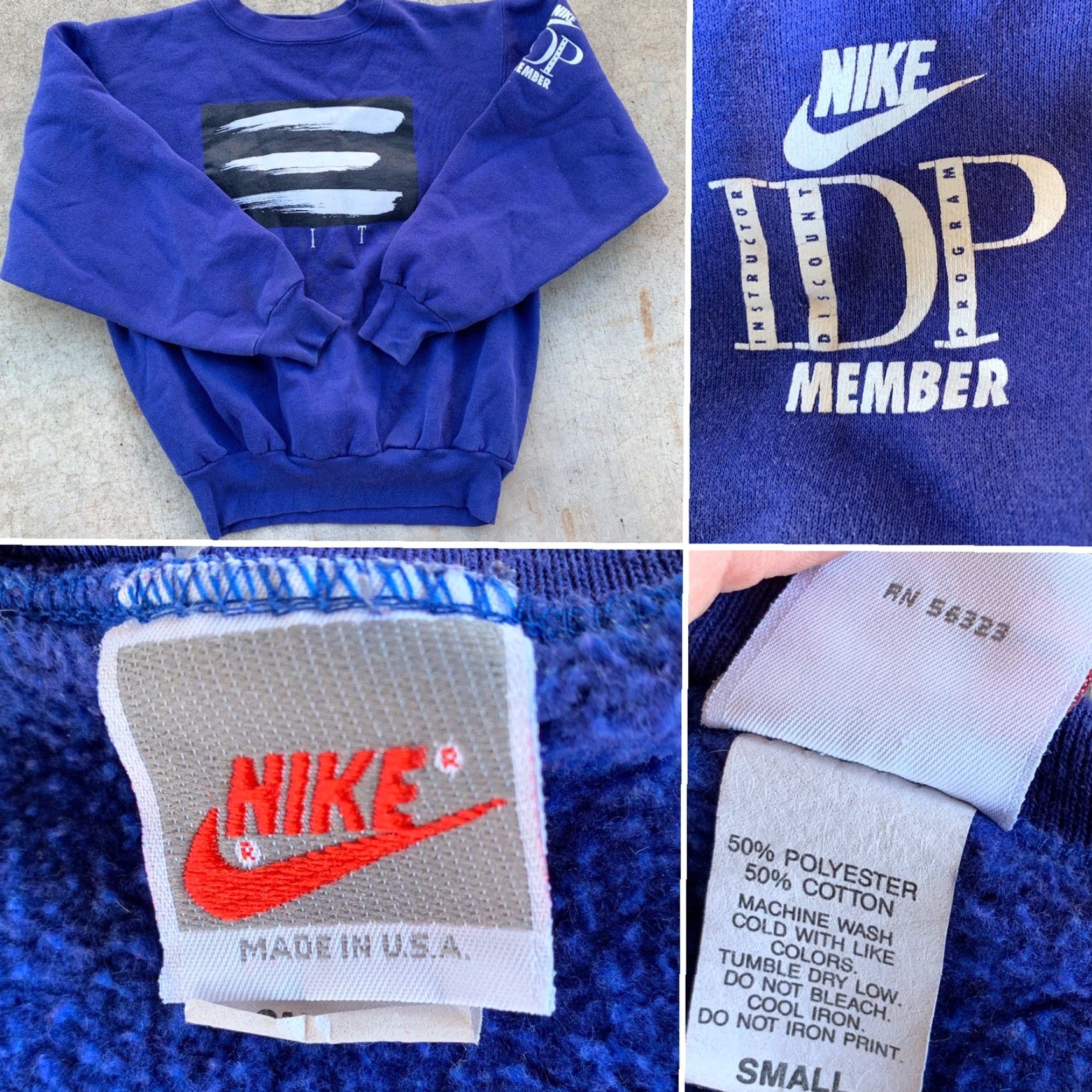 Nike Nike Elite IDP Member Sweatshirt Graphic Sweatshirt Crew Neck Made In USA Sz S Vintage Men’s Blues Size US S / EU 44-46 / 1 - 2 Thumbnail
