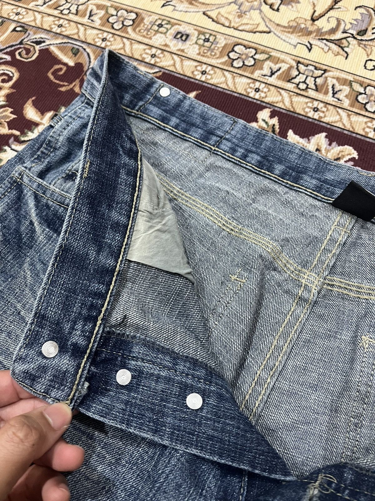 Japanese Brand T Traxx Double Knee Stain Denim Size US 34 / EU 50 - 22 Thumbnail