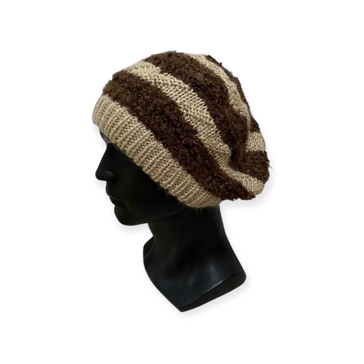Japanese Brand × Vintage Japanese Brand Rare Design Stripe Beanie Hat Size ONE SIZE - 1 Thumbnail