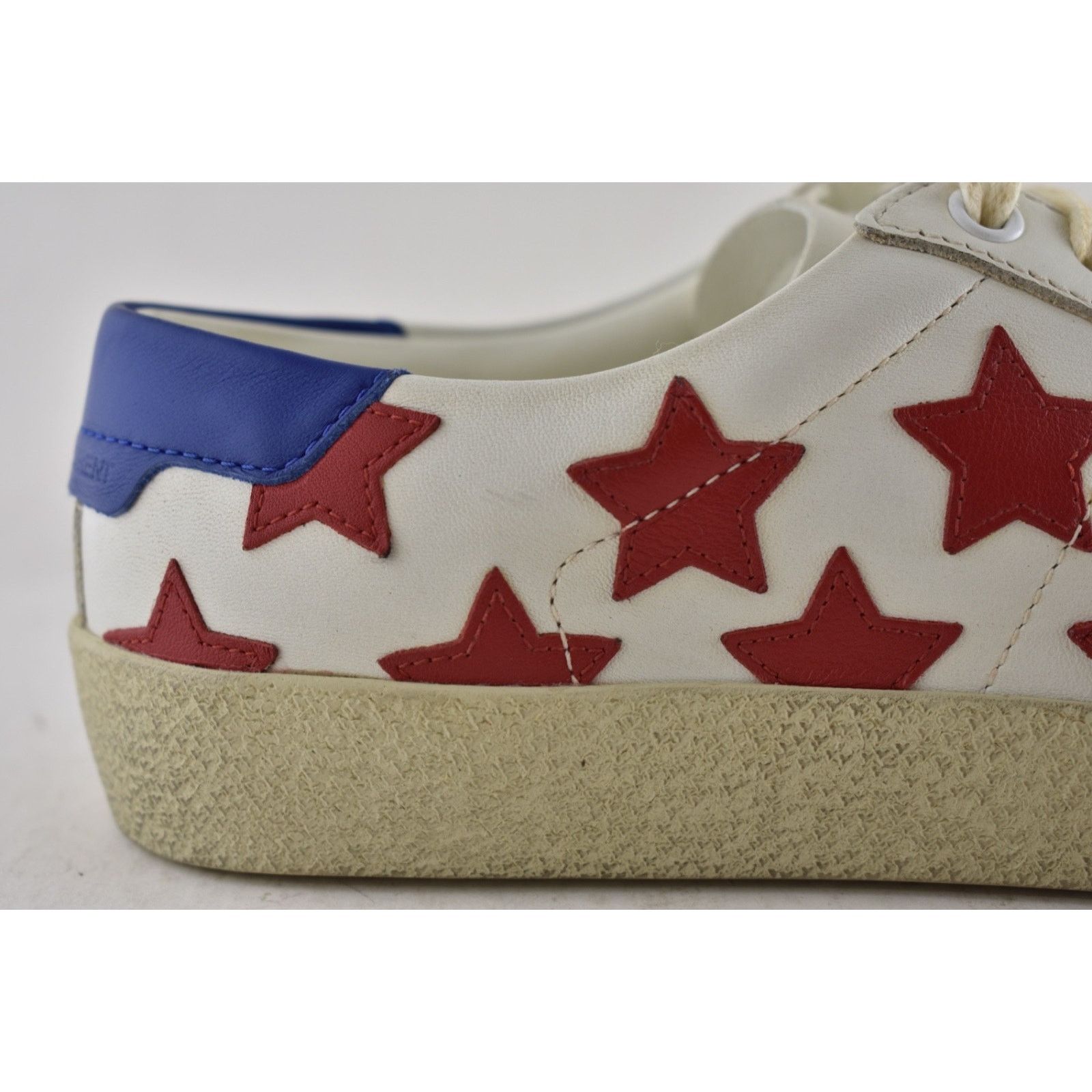 Yves Saint Laurent Court Classic SL Red Star Distressed Flat Low Top Sneaker Size US 6 / IT 36 - 6 Thumbnail