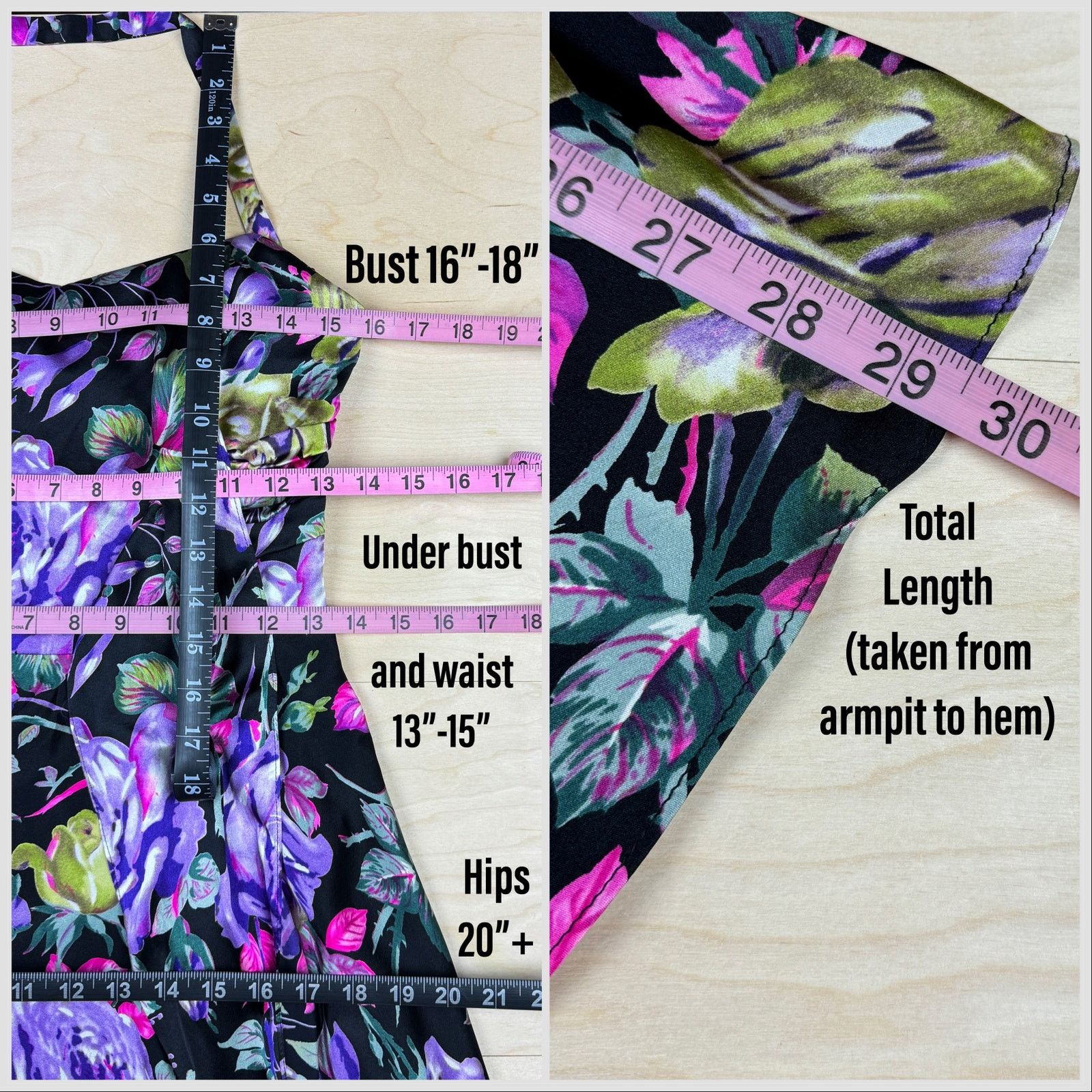 Vintage Vintage Y2K Black Garden Floral Silk Halter Dress Size S / US 4 / IT 40 - 5 Thumbnail