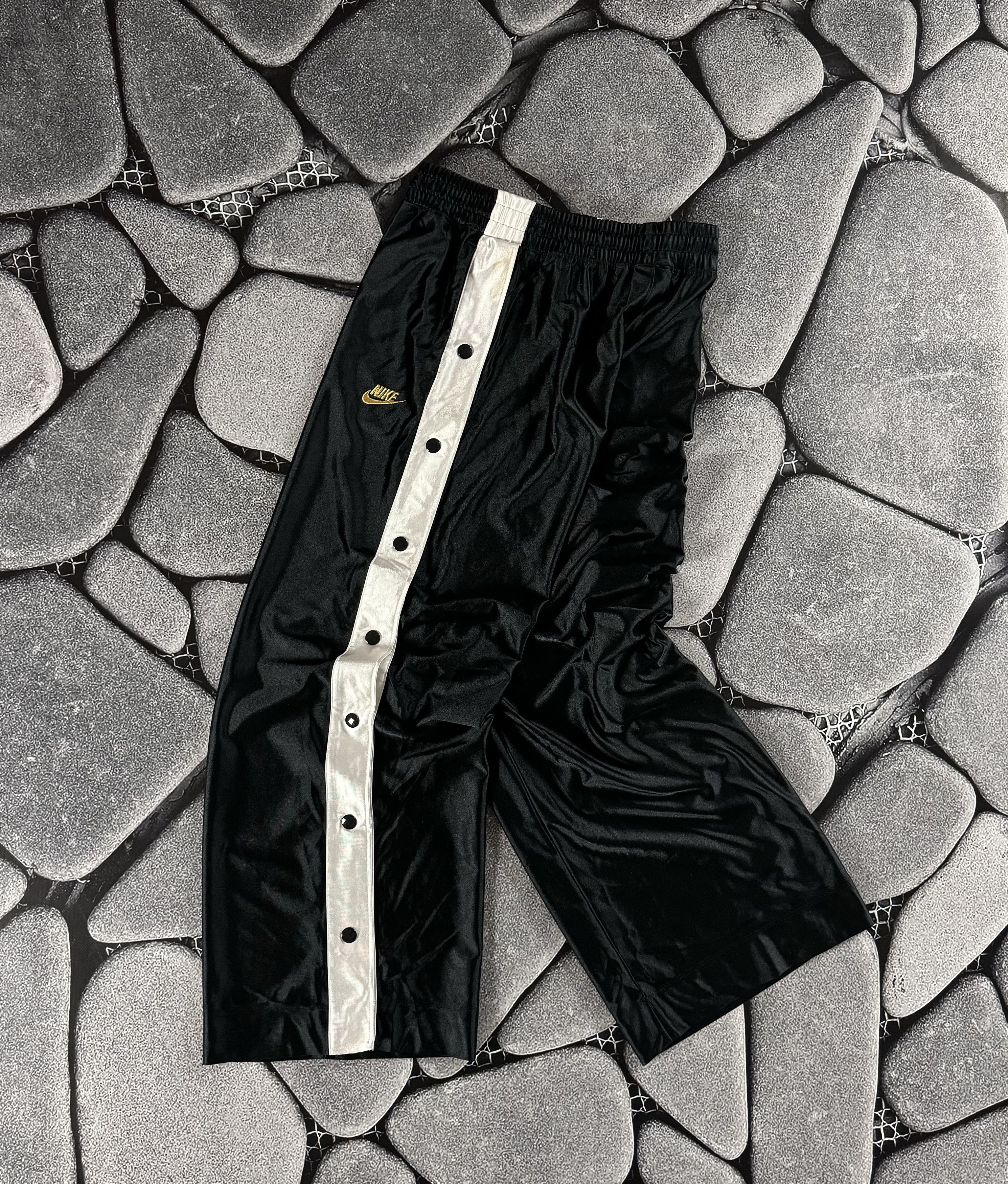 Japanese Brand NIKE TRACK BAGGY FULL BUTTON UP PANTS Y2K DRILL Size US 32 / EU 48 - 2 Thumbnail