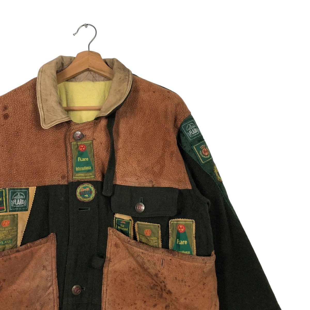Japanese Brand 🔥VINTAGE BIKER GENUINE LEATHER JACKET FLARE FULL PATCH Size US M / EU 48-50 / 2 - 8 Thumbnail
