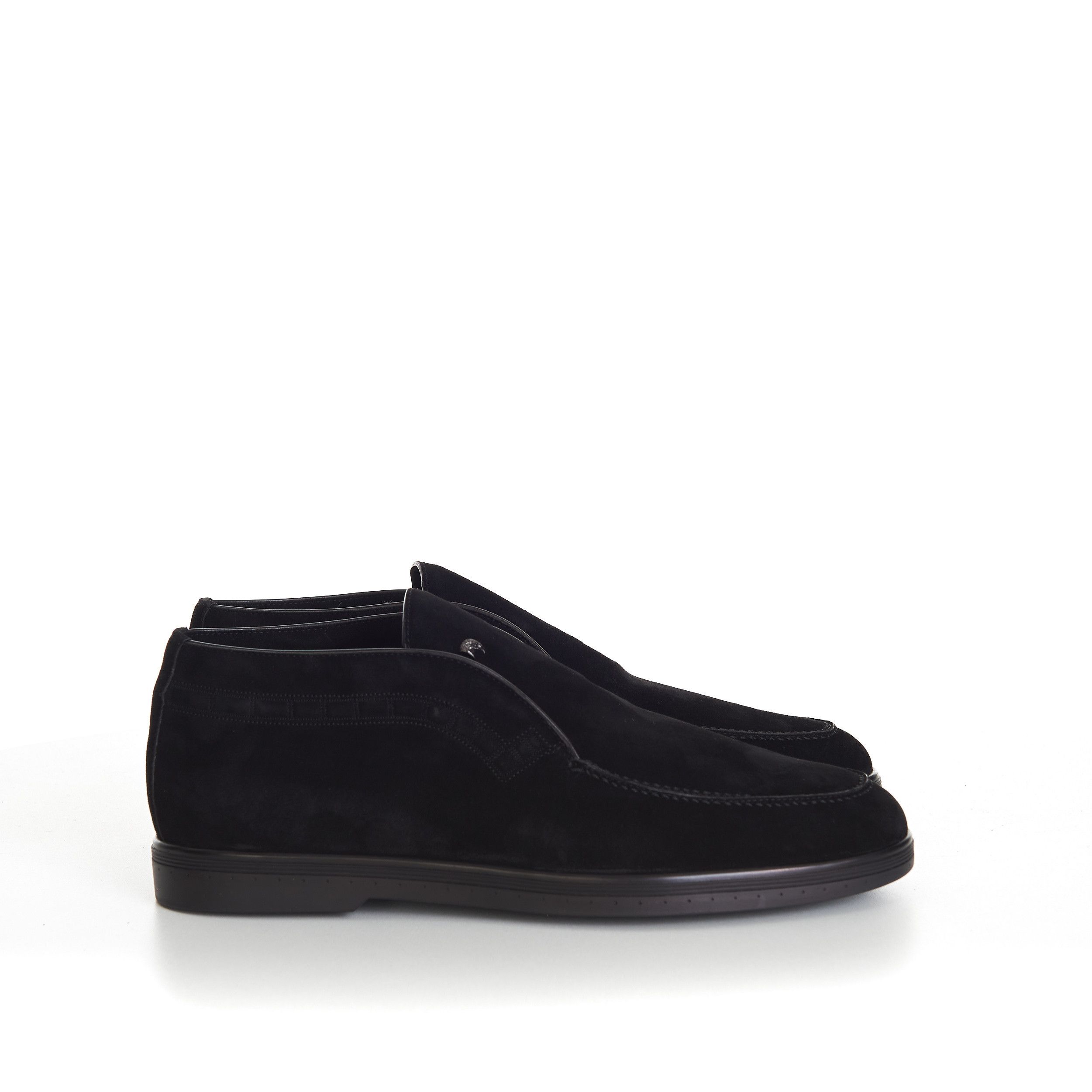Stefano Ricci Black Ankle Suede Loafers With Rubber Soles Size US 7.5 / EU 40-41 - 8 Thumbnail